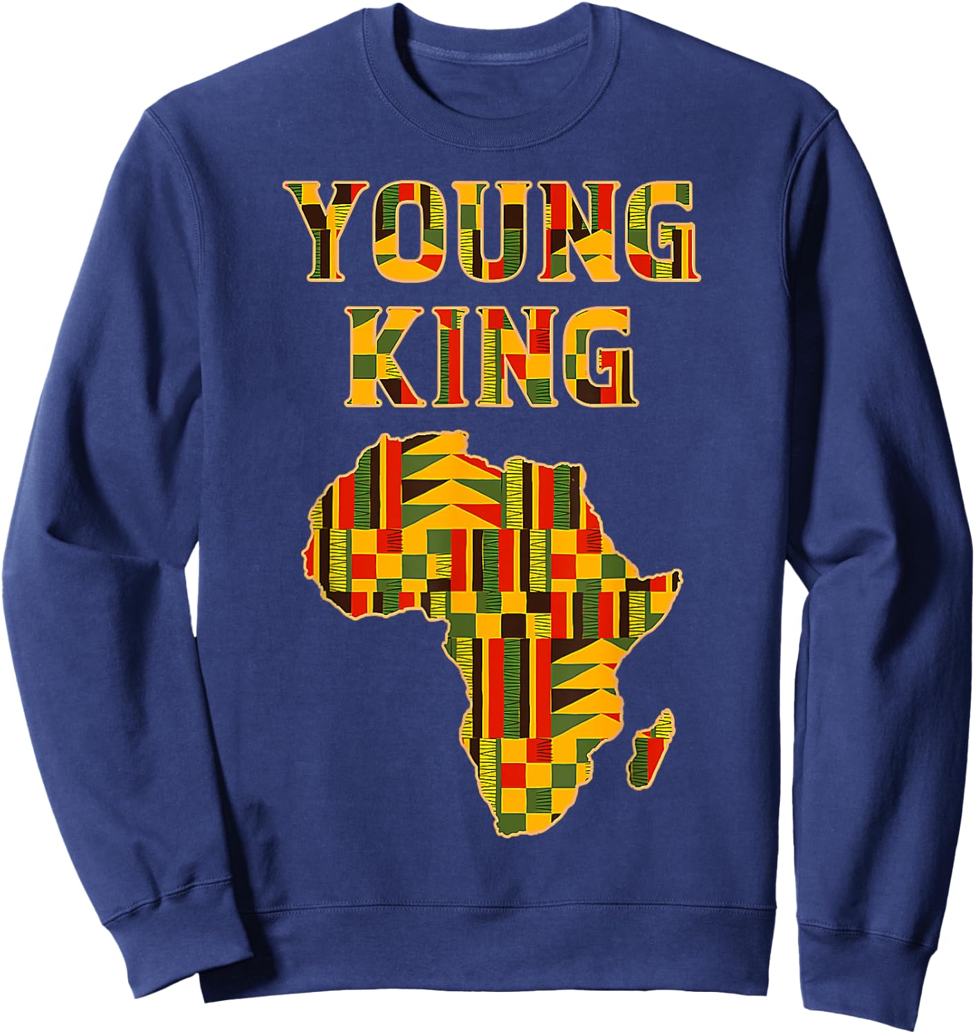 Cool African Kente Art Men Boys Kids African American Print Sweatshirt - Sweatshirt | Navy