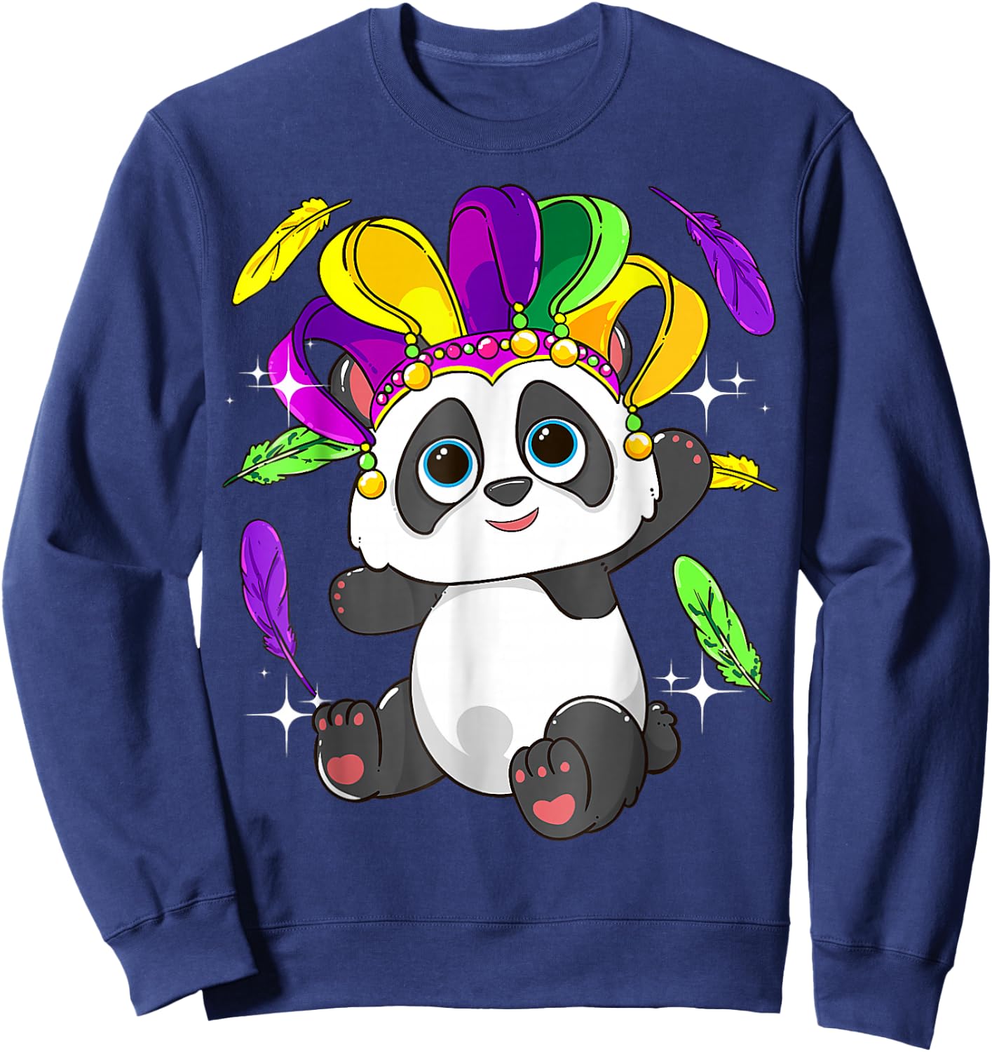 Mardi Gras Panda Lover New Orleans Louisiana Anima Sweatshirt - Sweatshirt | Navy