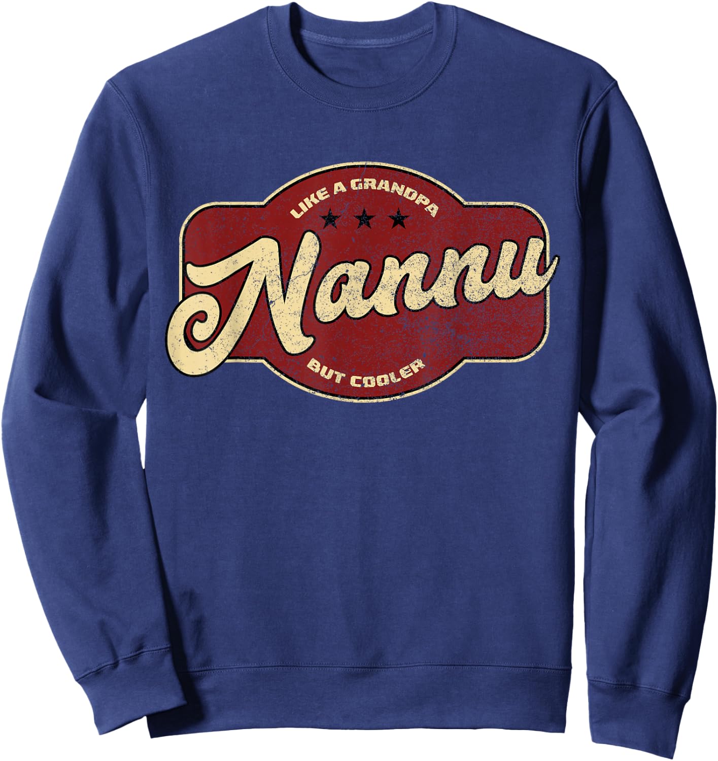Vintage Nannu Like a Grandpa but Cooler - Maltese Grandpa Sweatshirt - Sweatshirt | Navy