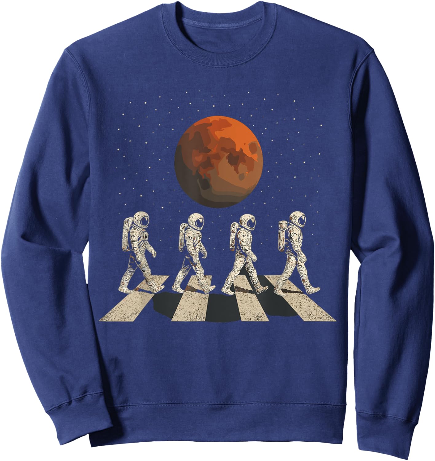Mars Astronauts Crosswalk – Retro Spacewalk Sweatshirt - Sweatshirt | Navy
