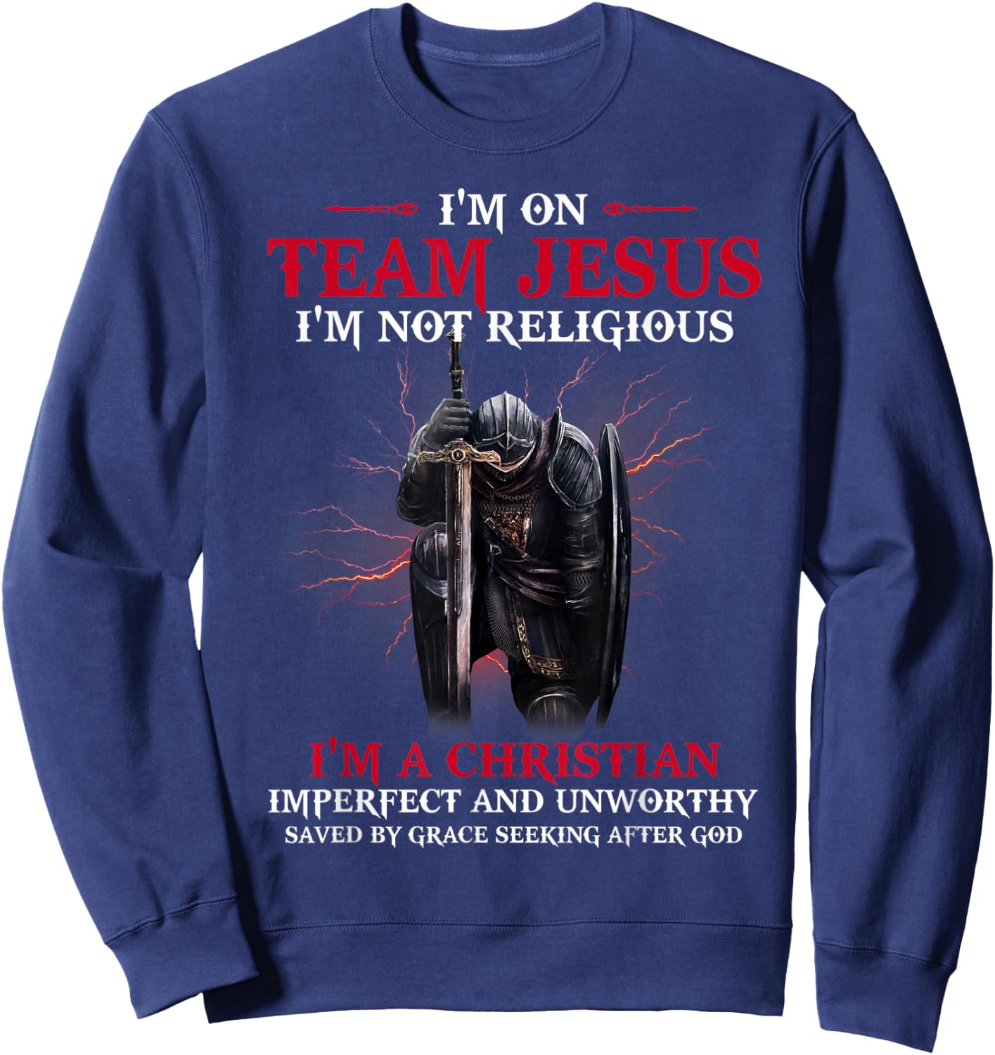 I'm On Team Jesus I'm A Christian Sweatshirt - Sweatshirt | Navy
