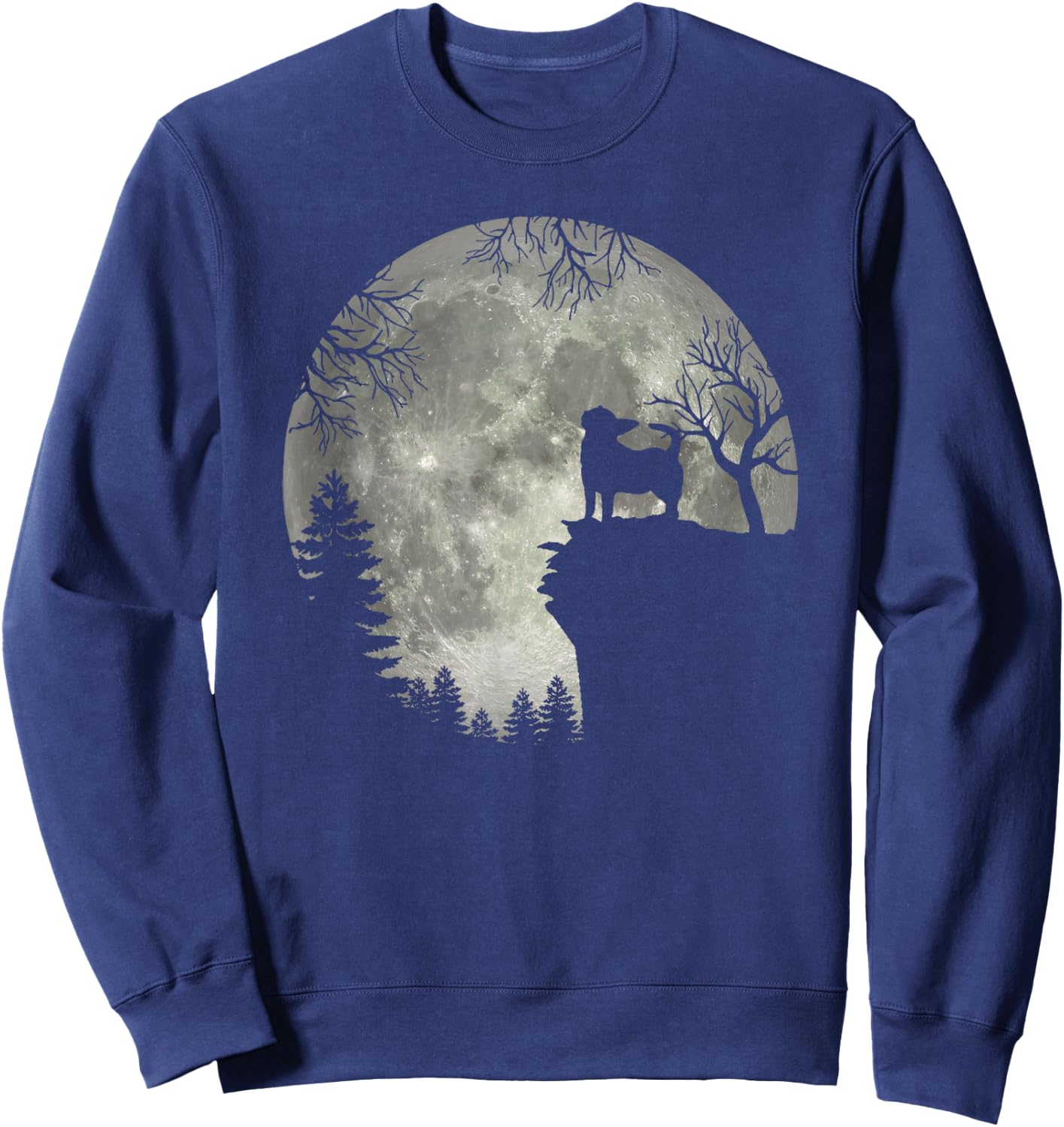 Chihuahua dog And Moon Halloween Men Women Kids Sweatshirt - Sweatshirt | Navy