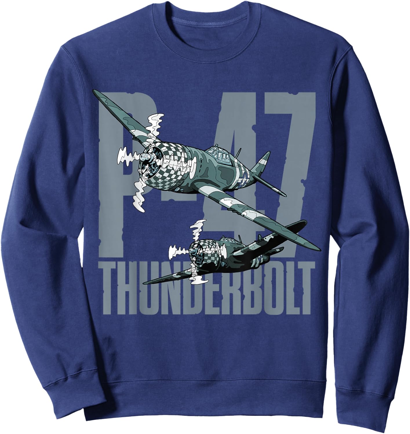 P-47 Thunderbolt "The Jug" WWII History Aircraft Air Force Sweatshirt - Sweatshirt | Navy