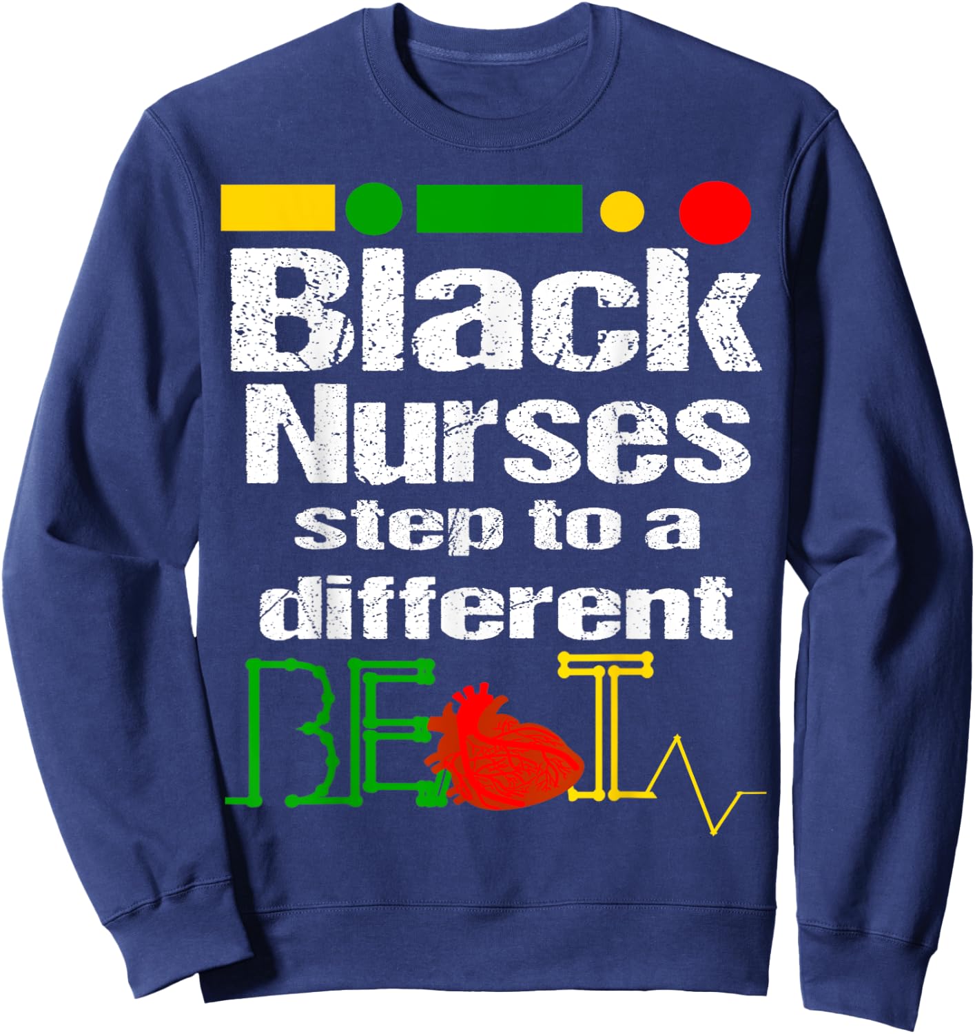 African American Nurse Black History 2023 Pride Afro RN LPN Sweatshirt - Sweatshirt | Navy