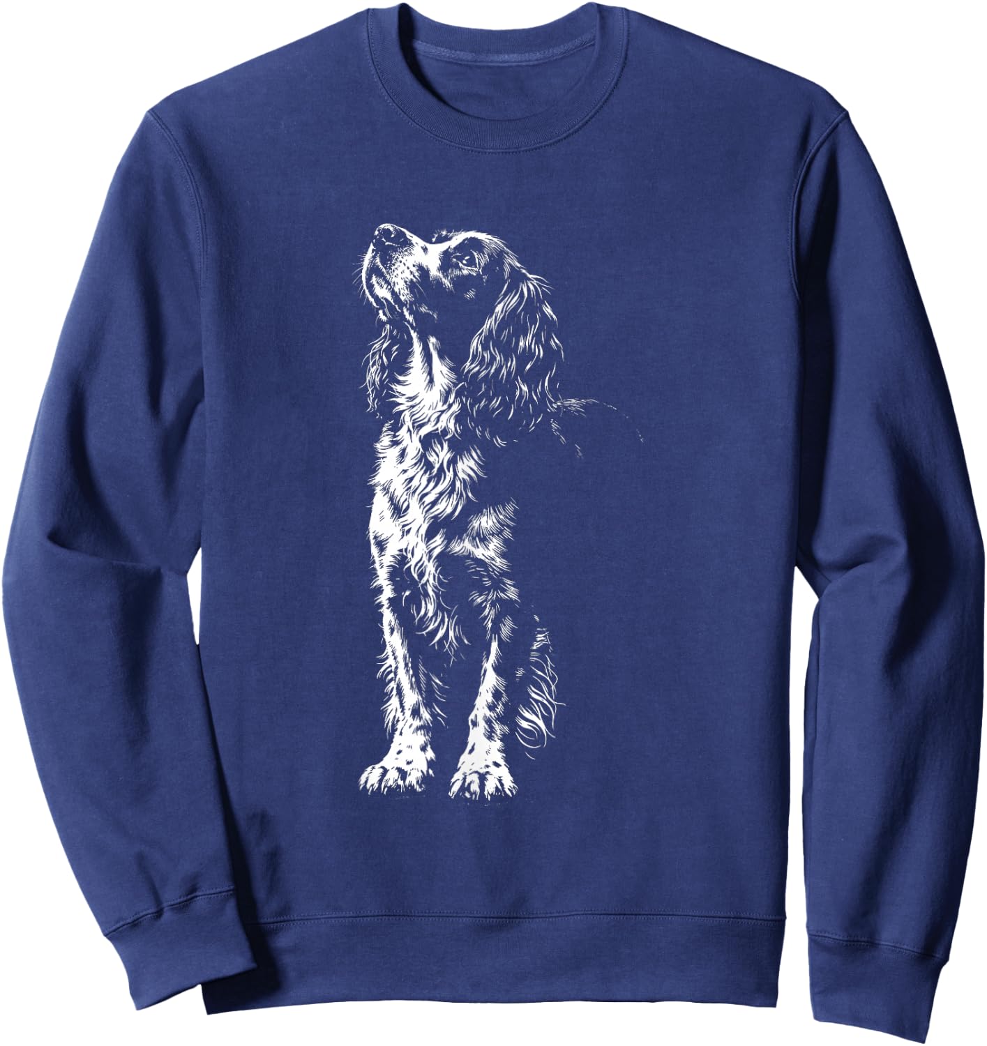 English Springer Spaniel Portrait Minimalist Sweatshirt - Sweatshirt | Navy