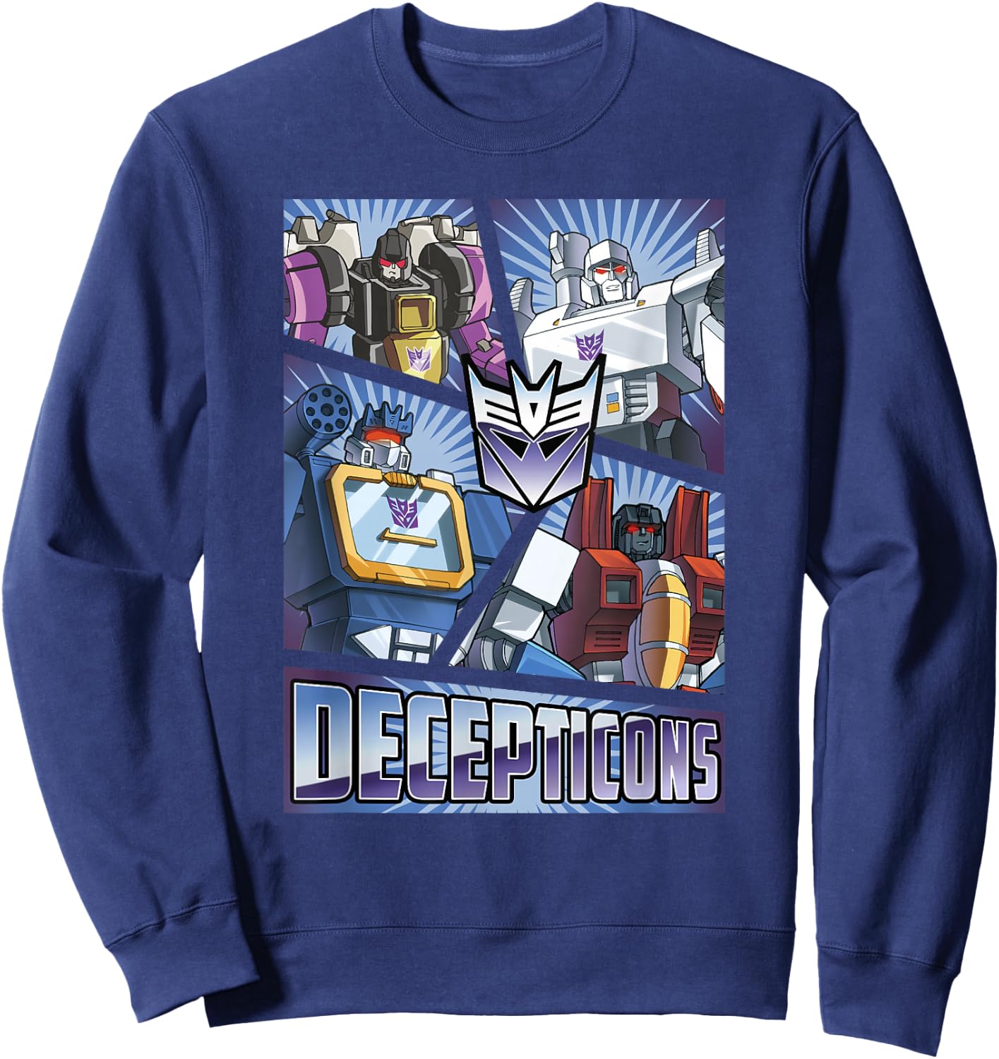 Transformers Decepticons Cut Up Panels Sweatshirt - Sweatshirt | Navy