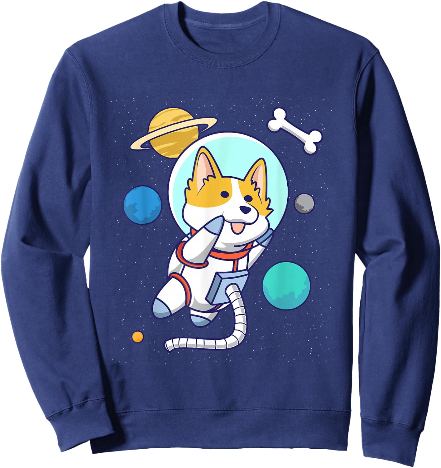 Kawaii Corgi Astronaut Dog Corgi In Space Sweatshirt - Sweatshirt | Navy