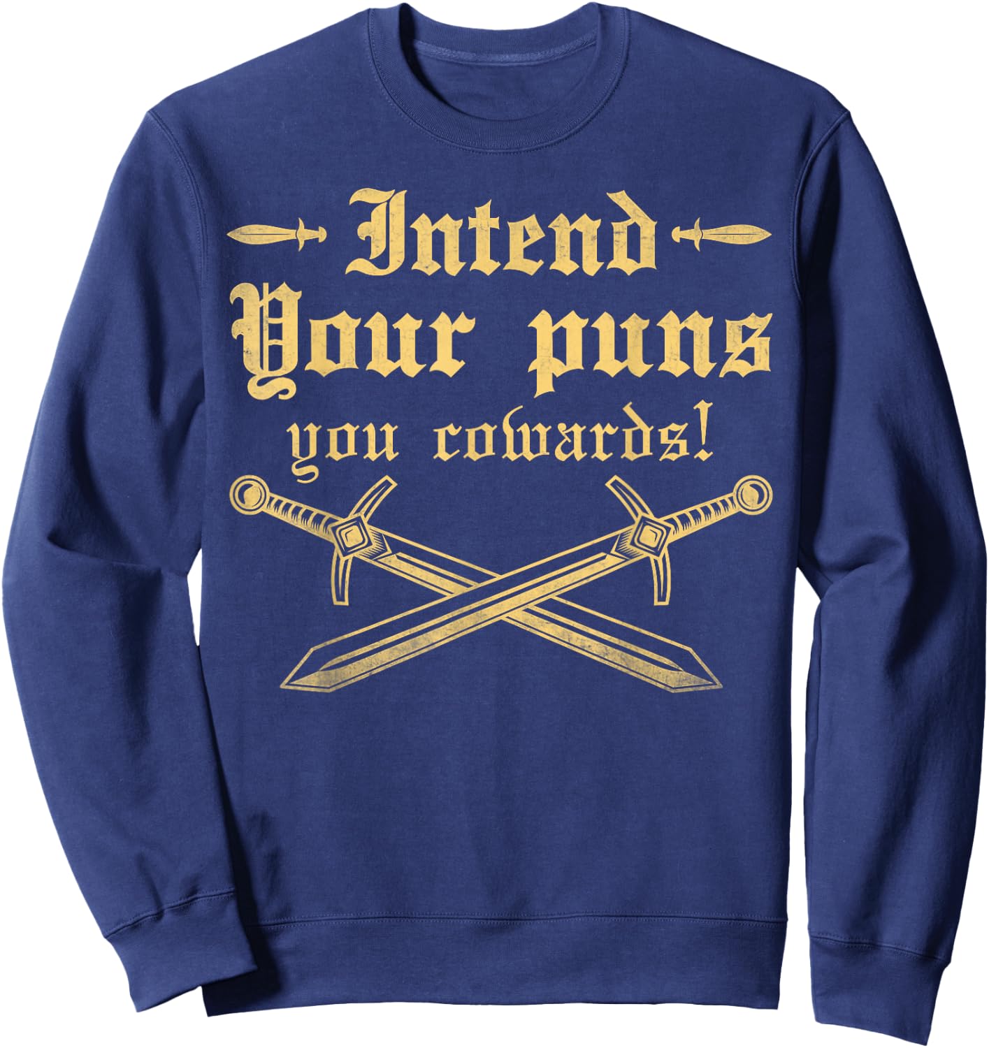 Funny pun -Adults Black Small Sweatshirt - Sweatshirt | Navy