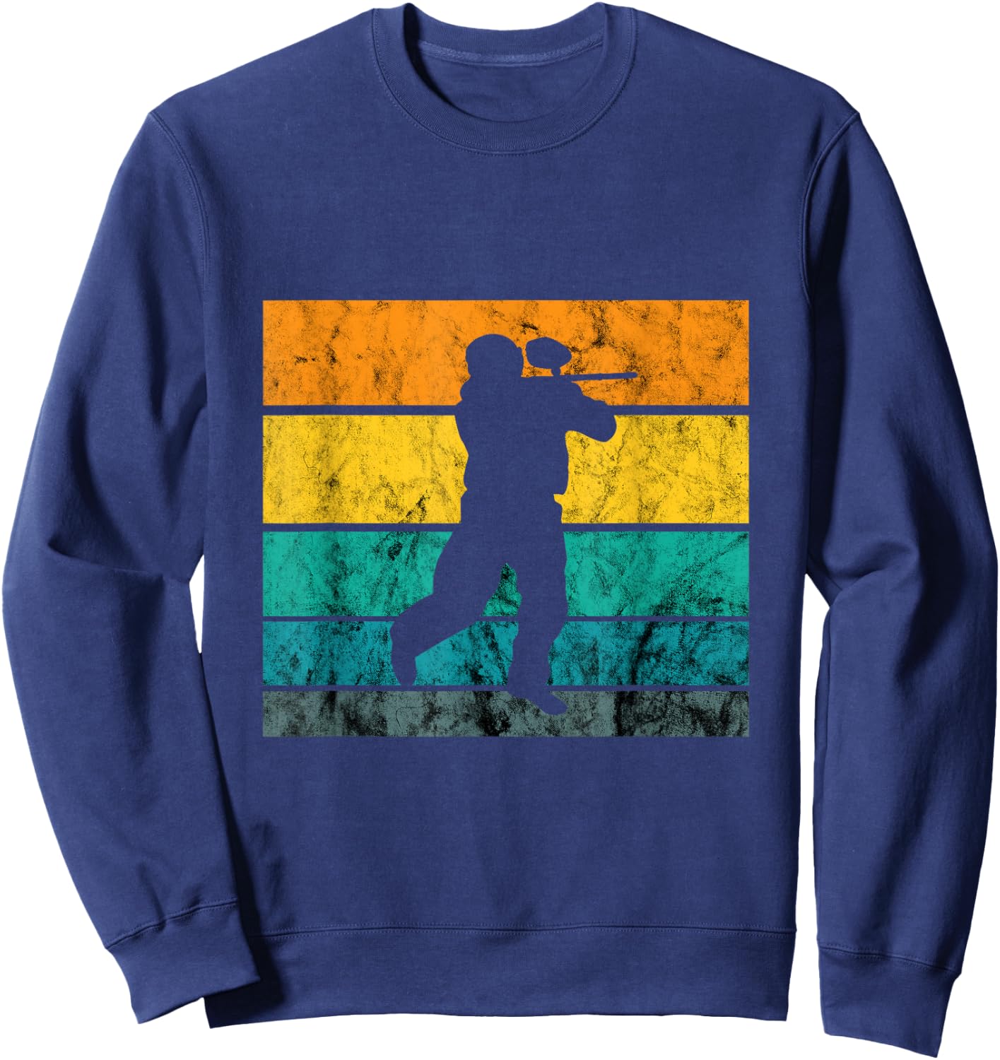 Paintball Player Retro Vintage Sunset Paintball Play Sweatshirt - Sweatshirt | Navy