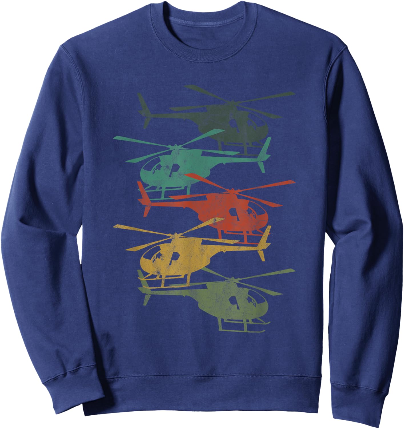 Retro Aircraft Helicopter Lover Pilot Aviation Sweatshirt - Sweatshirt | Navy