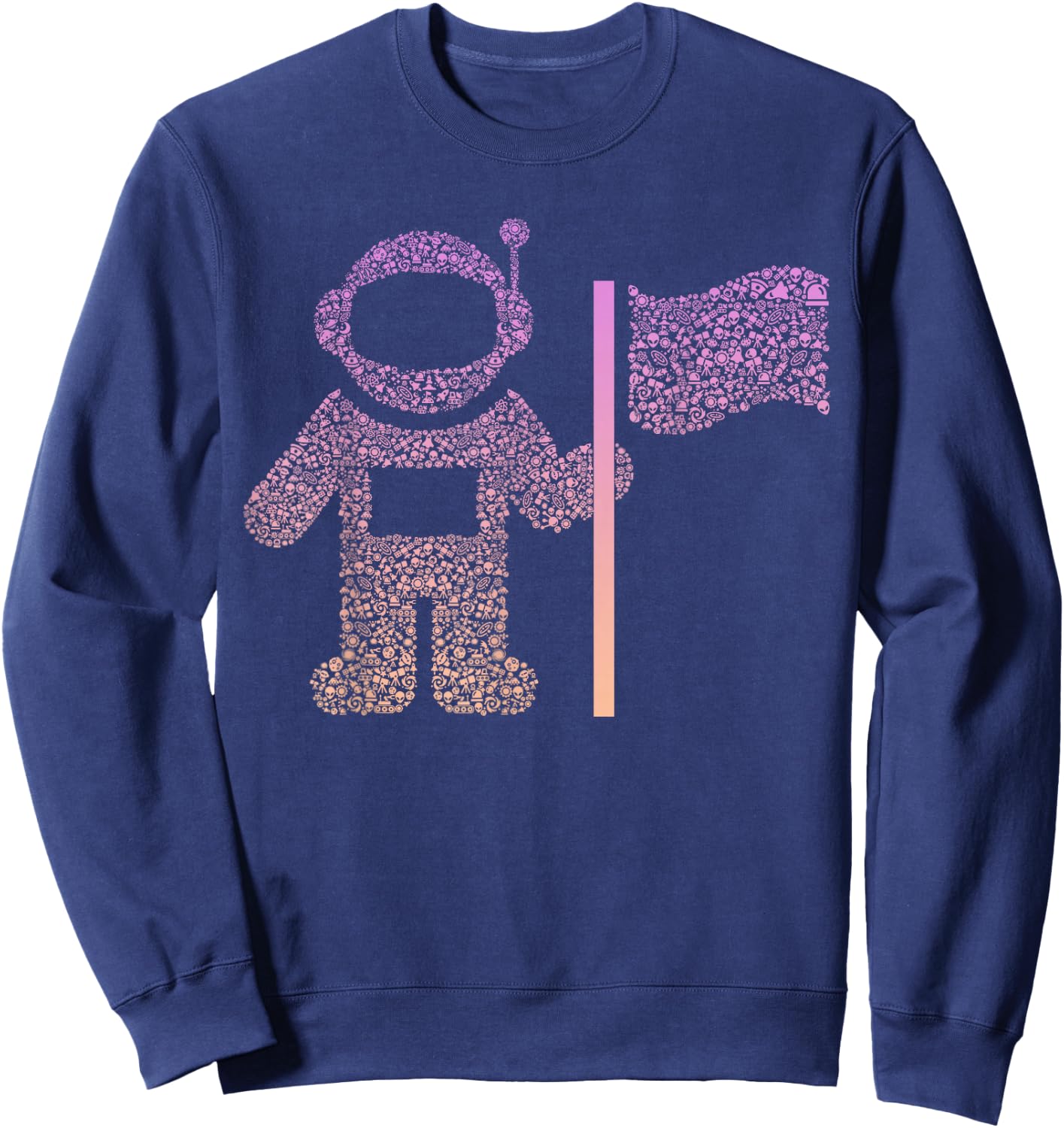 Silhouette Icon Astronaut Design | Girls Astronaut Sweatshirt - Sweatshirt | Navy