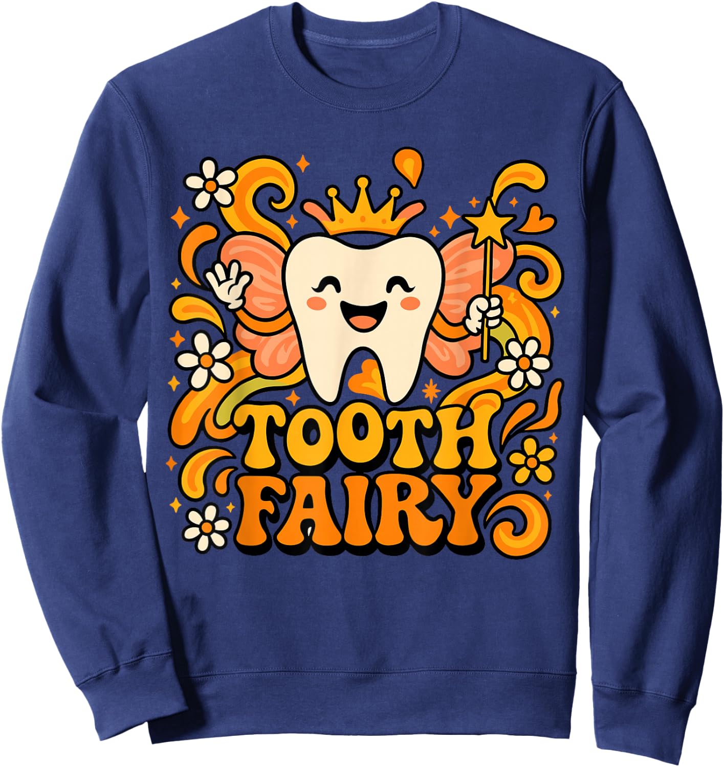 Halloween Tooth Fairy Costume, Cute Spooky Dental Assistant Sweatshirt - Sweatshirt | Navy