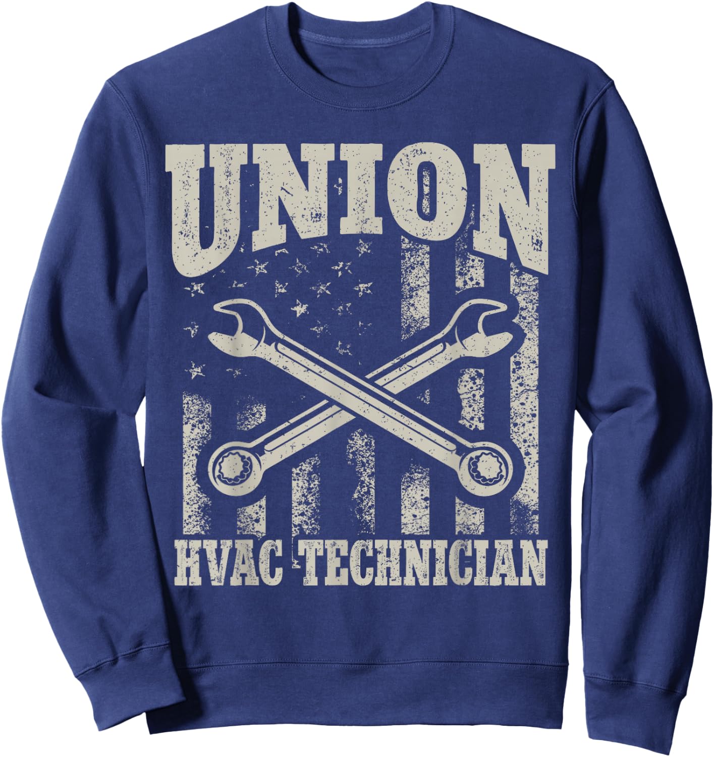 HVAC Mechanic Certified HVAC Tech Union HVAC Technician Sweatshirt - Sweatshirt | Navy