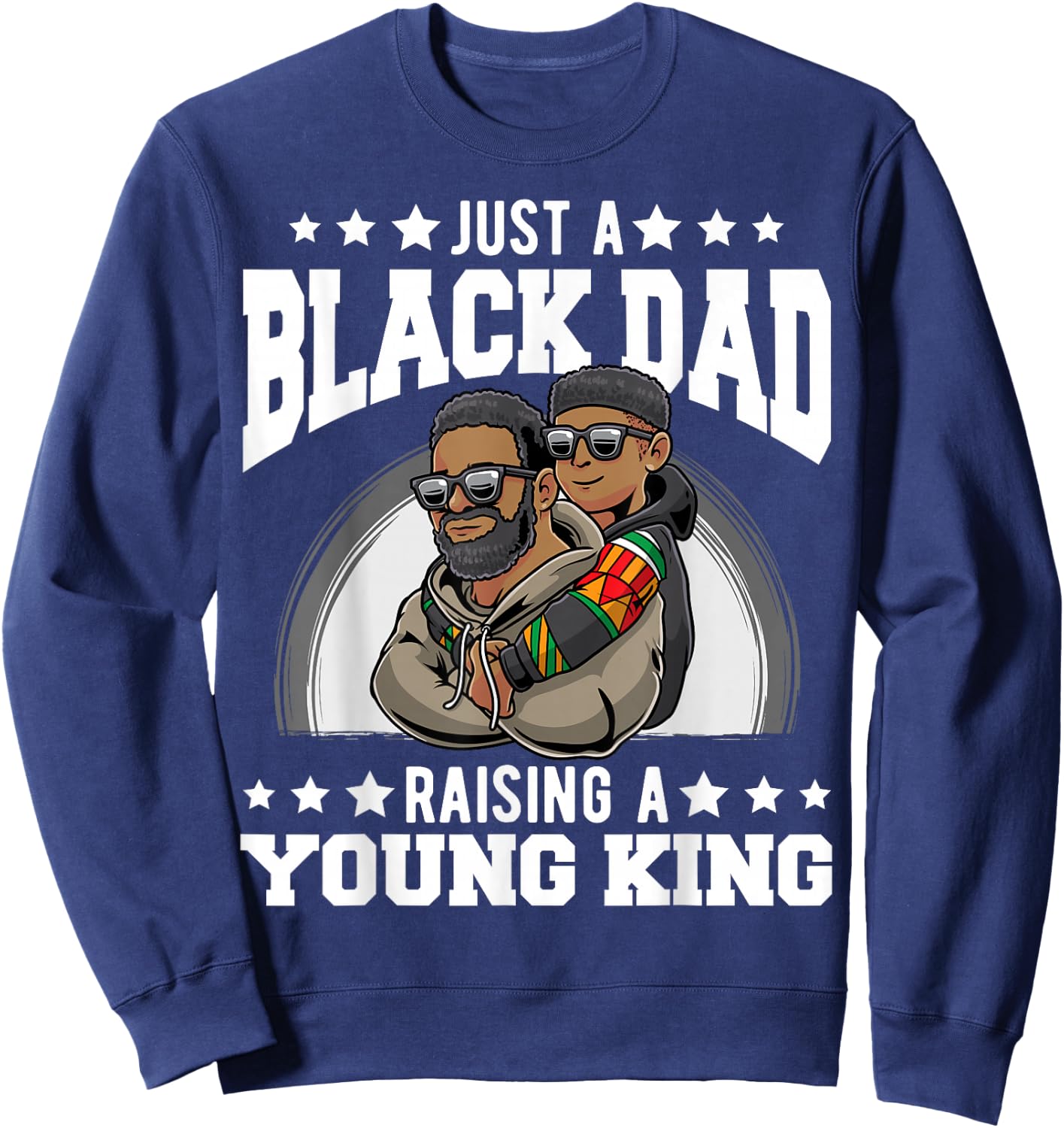 Black Dad Father And Son African American Boy Father's Day Sweatshirt - Sweatshirt | Navy