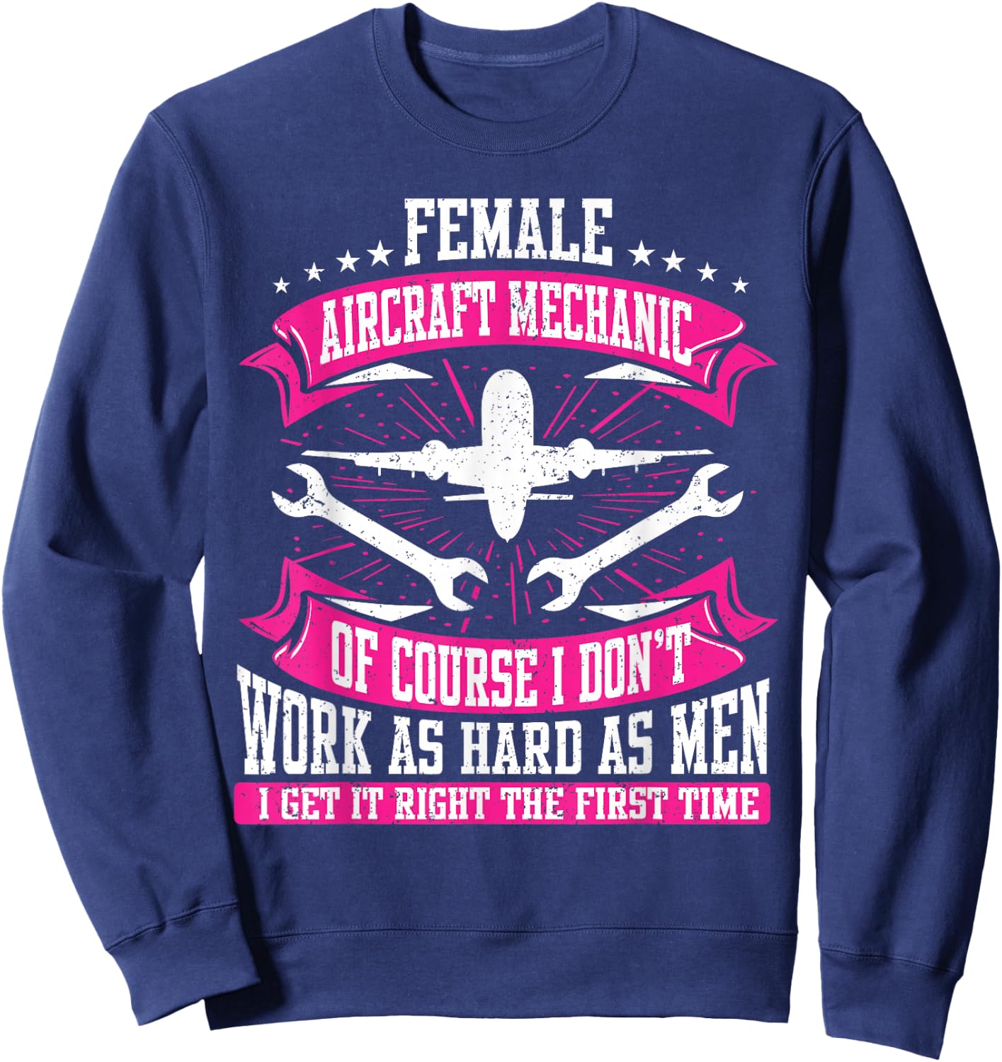 Female Aircraft Mechanic Aviation Mechanic Airplane Mechanic Sweatshirt - Sweatshirt | Navy