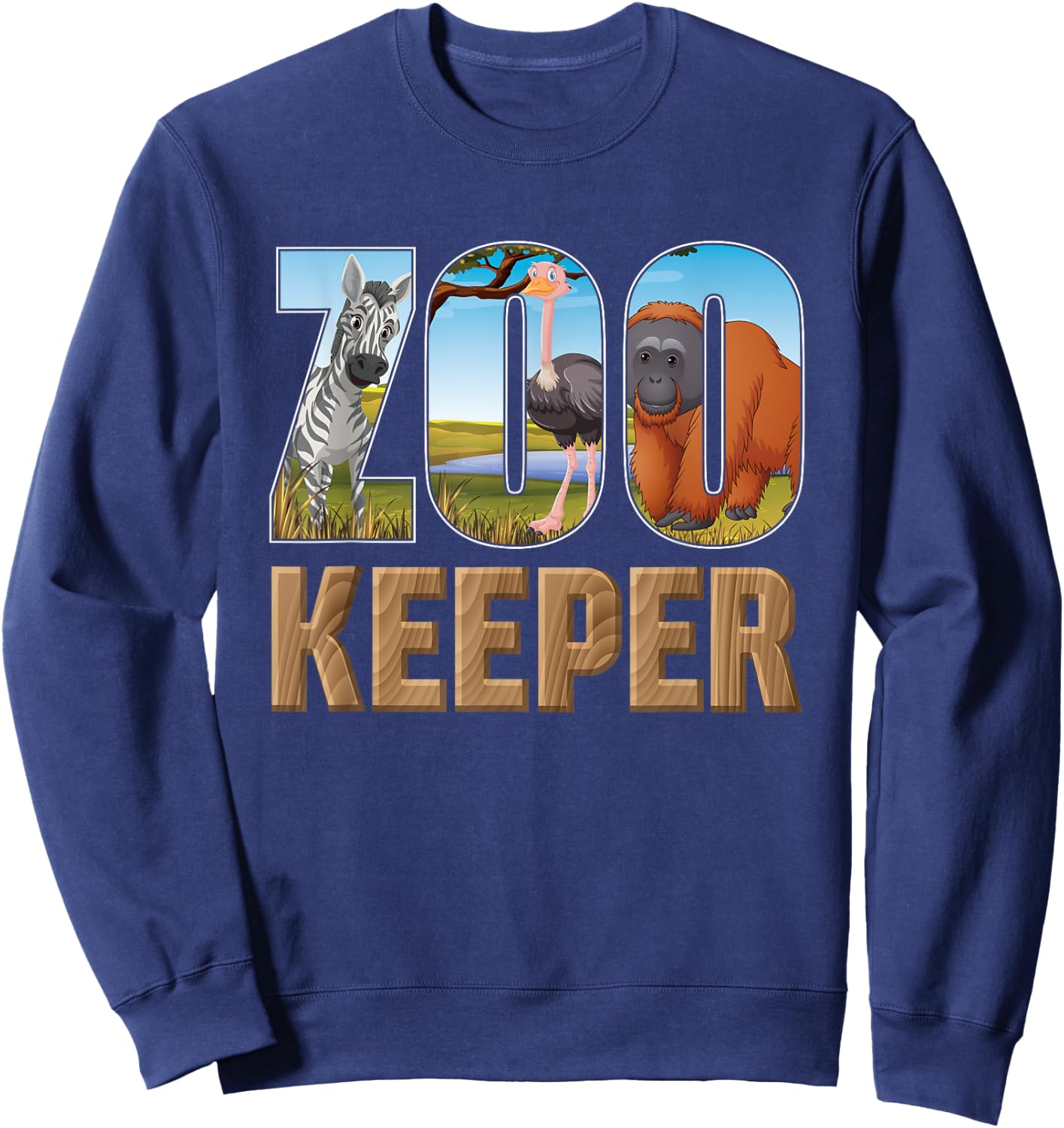 Zookeeper Costume African Savanna Zoo Keeper Animals Lover Sweatshirt - Sweatshirt | Navy
