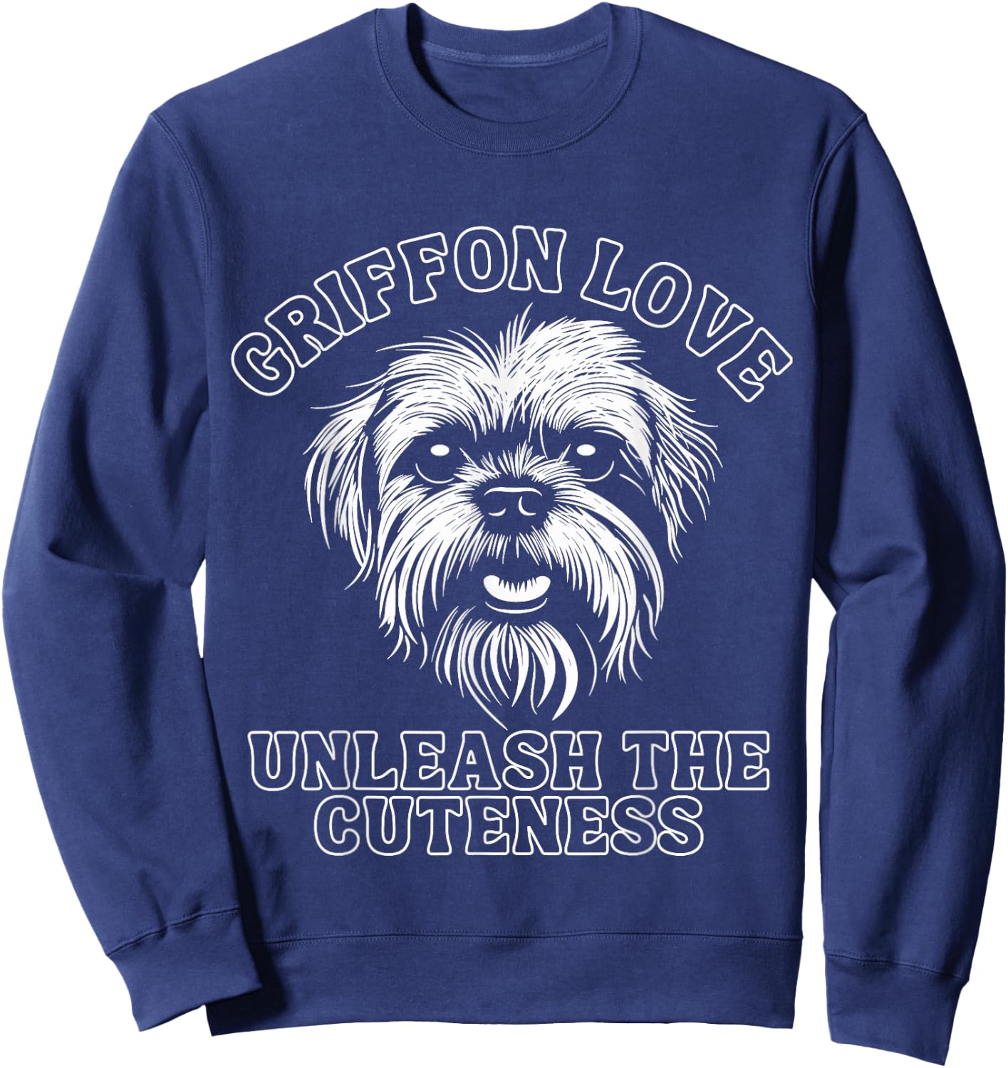 Vintage Funny Cute Brussels Griffon | Pocket Dog Lover Sweatshirt - Sweatshirt | Navy