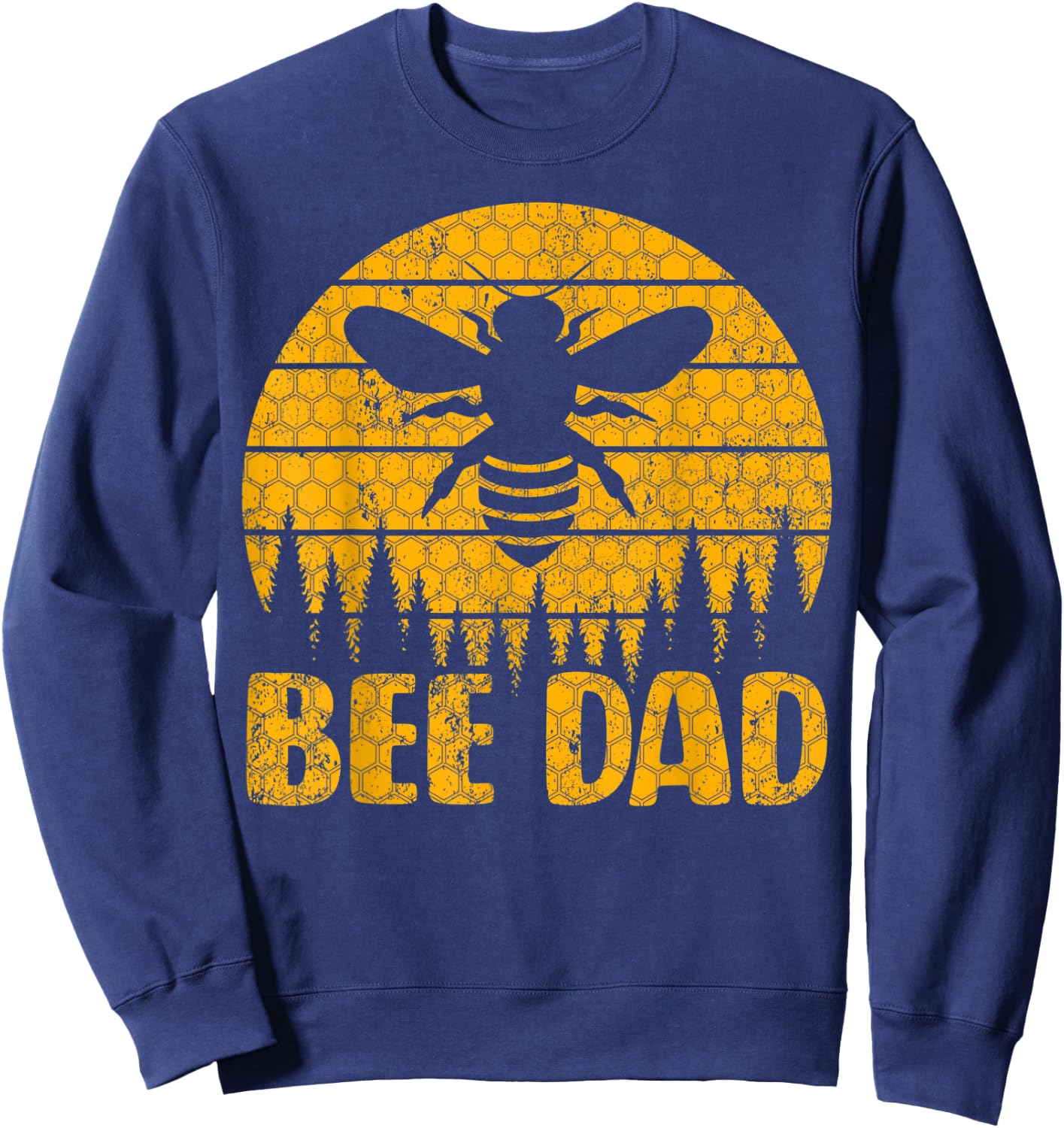 Bee Vintage Beekeeper Keeping Bee Dad Father's Day Sweatshirt - Sweatshirt | Navy