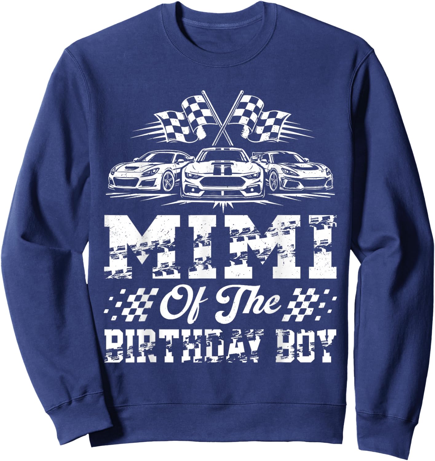 Mimi of The Birthday Boy Racing Family Race Car Sweatshirt - Sweatshirt | Navy