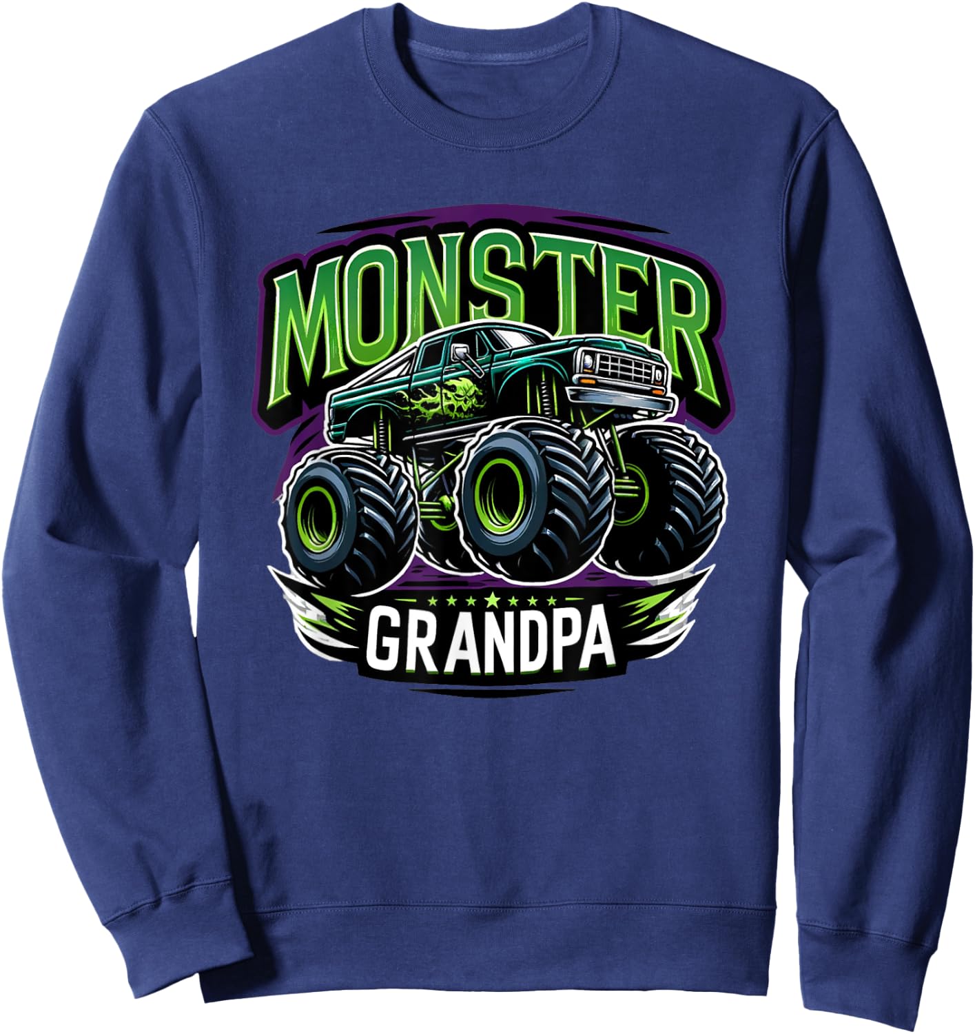 Monster Truck Race Racer Driver Grandpa Father's Day Sweatshirt - Sweatshirt | Navy