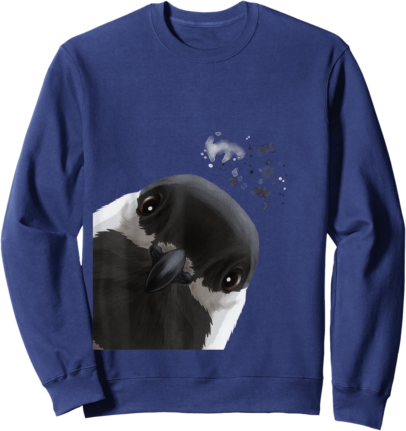Funny Curious Chickadee Bird Sweatshirt - Sweatshirt | Navy
