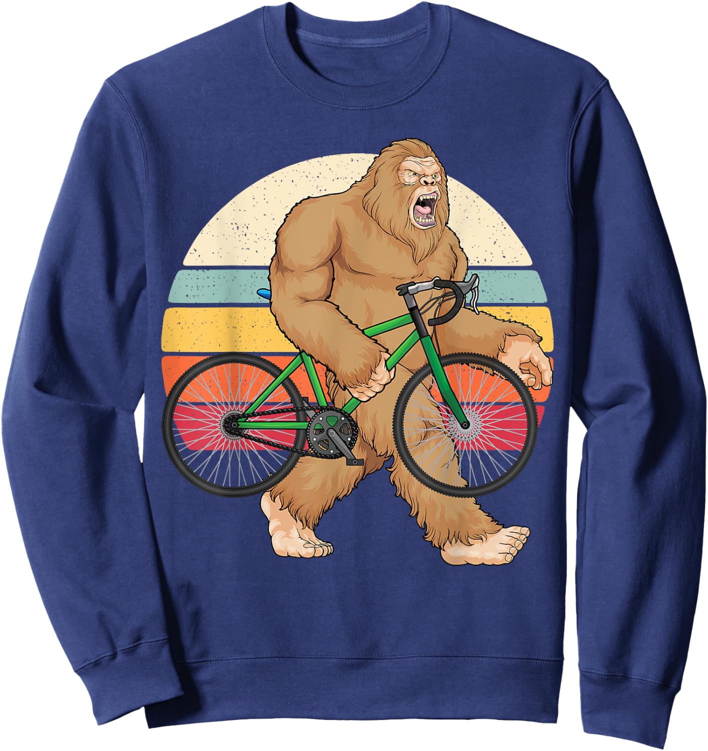 Bigfoot Bike Mountain Bike Bigfoot MTB Biking Cycling Biker Sweatshirt - Sweatshirt | Navy