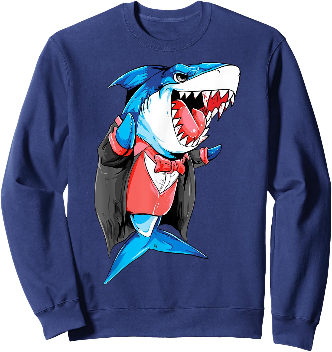 Vampire Shark Dracula Jawsome Halloween Costume Sweatshirt - Sweatshirt | Navy