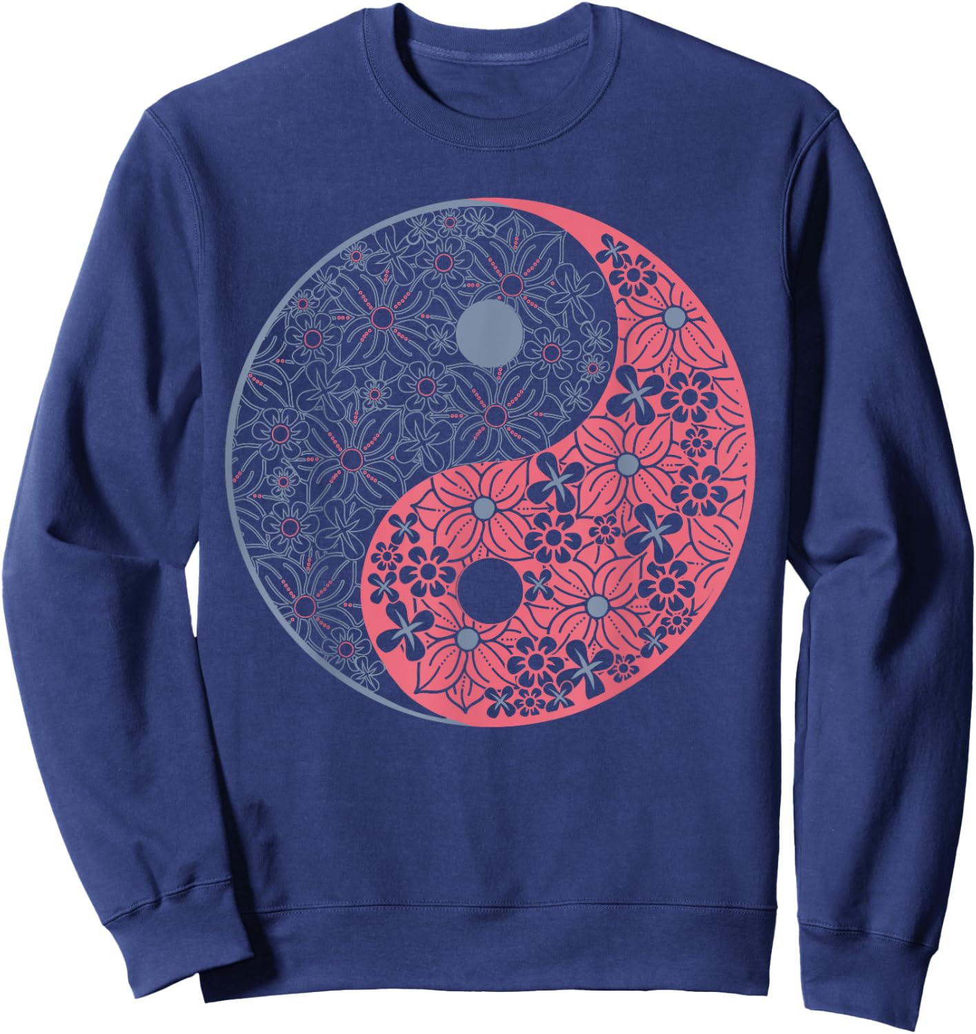 Yin Yang Floral Design - Colorful Edition Sweatshirt - Sweatshirt | Navy