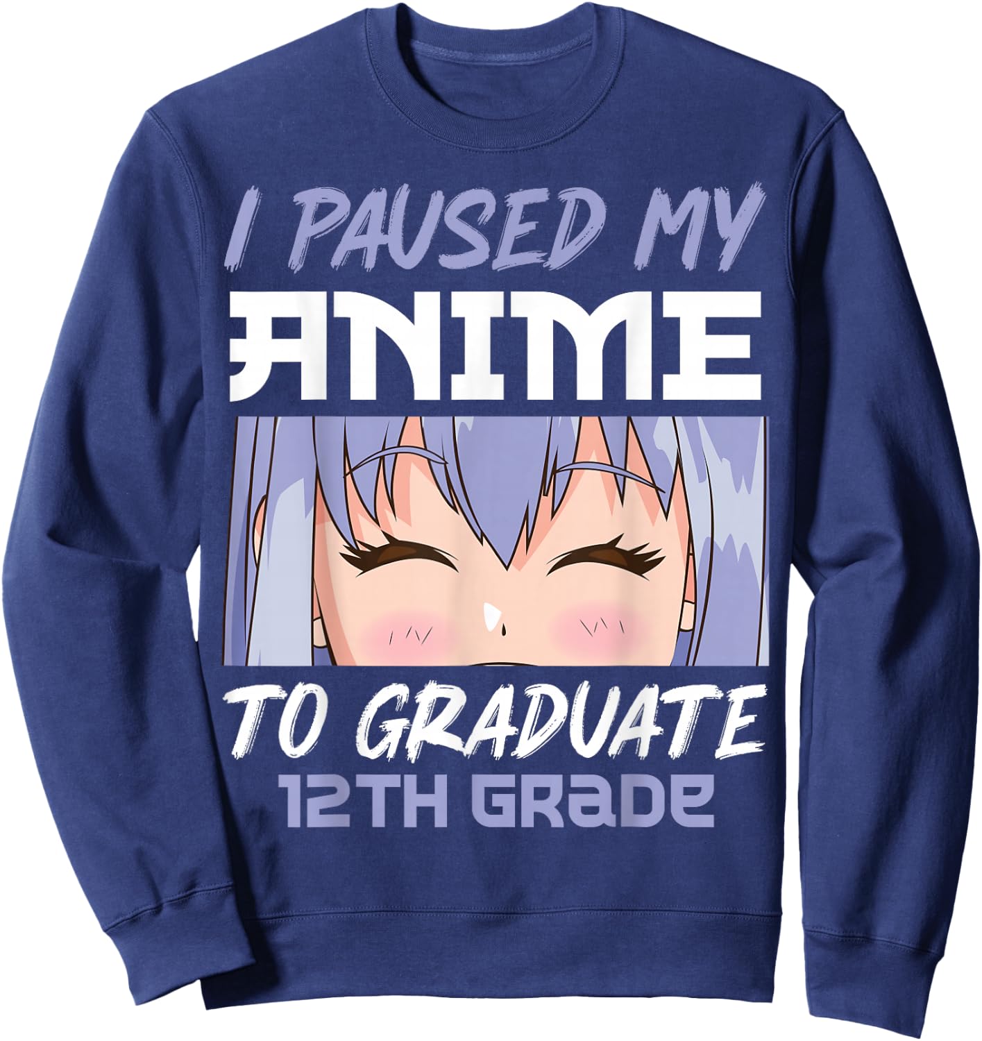 Graduation 12th grade Class 2022 Anime Graduate Girls Sweatshirt - Sweatshirt | Navy