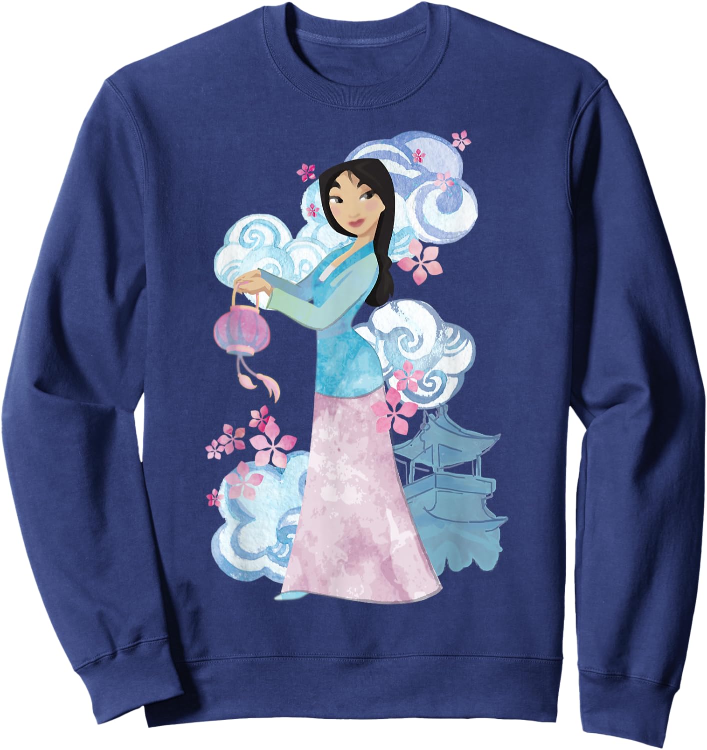 Disney Mulan Watercolor Portrait Small Sweatshirt - Sweatshirt | Navy