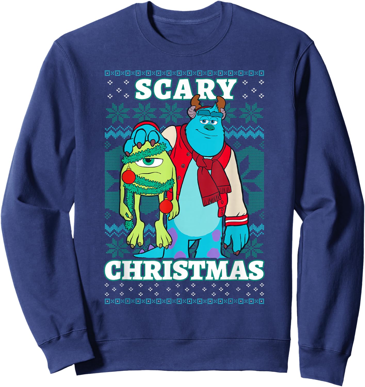 Disney Pixar Monsters Inc. Christmas Scary Ugly Sweater Sweatshirt - Sweatshirt | Navy