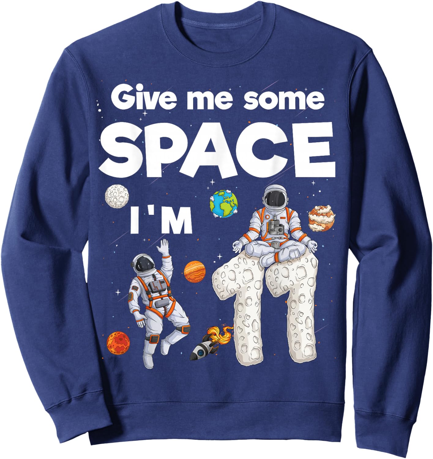 Outer Space Astronaut Planets Eleven Year Old 11th Birthday Sweatshirt - Sweatshirt | Navy