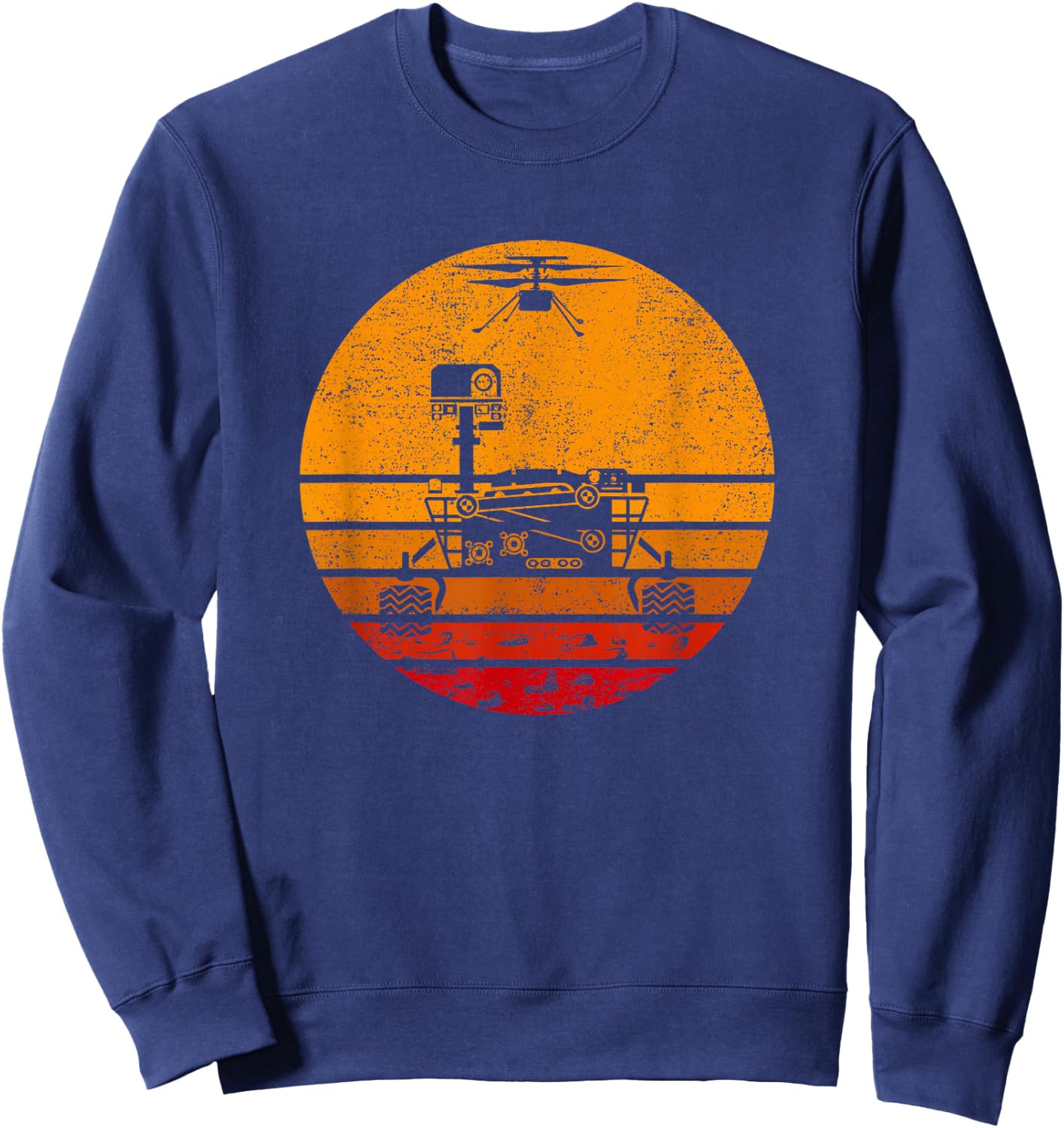 Retro Mars Rover 2021 - NASA Vintage Mars Landing Sweatshirt - Sweatshirt | Navy