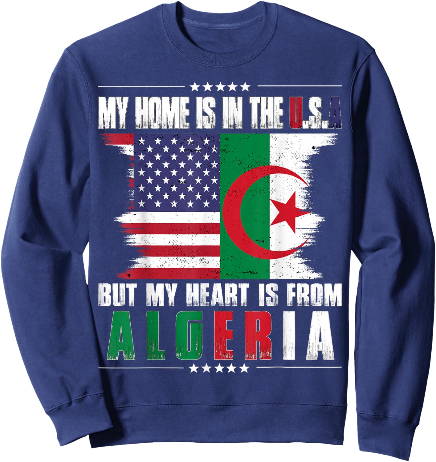American Grown Patriot Algerian American from Algeria Sweatshirt - Sweatshirt | Navy