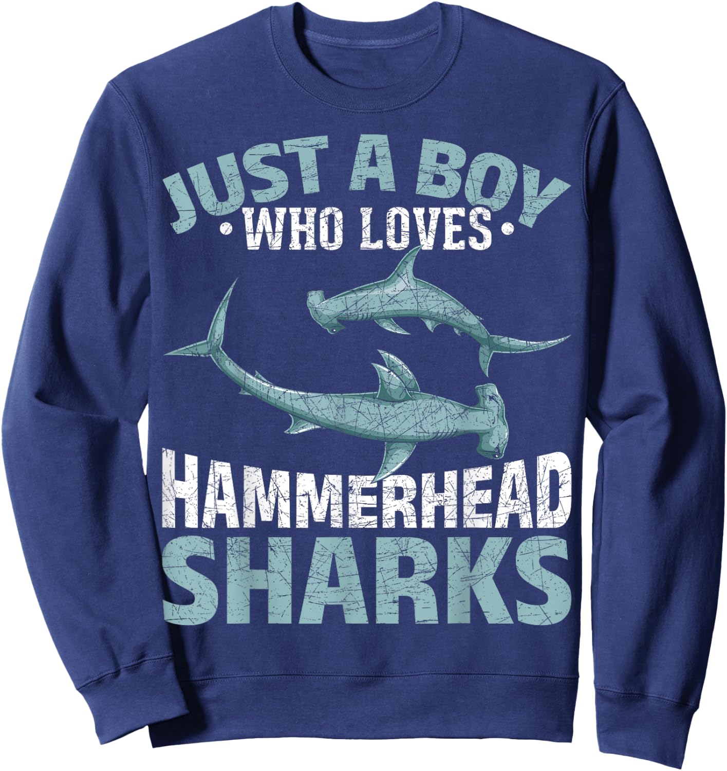 Just A Boy Who Loves Hammerhead Sharks Predator Hammerhead Sweatshirt - Sweatshirt | Navy