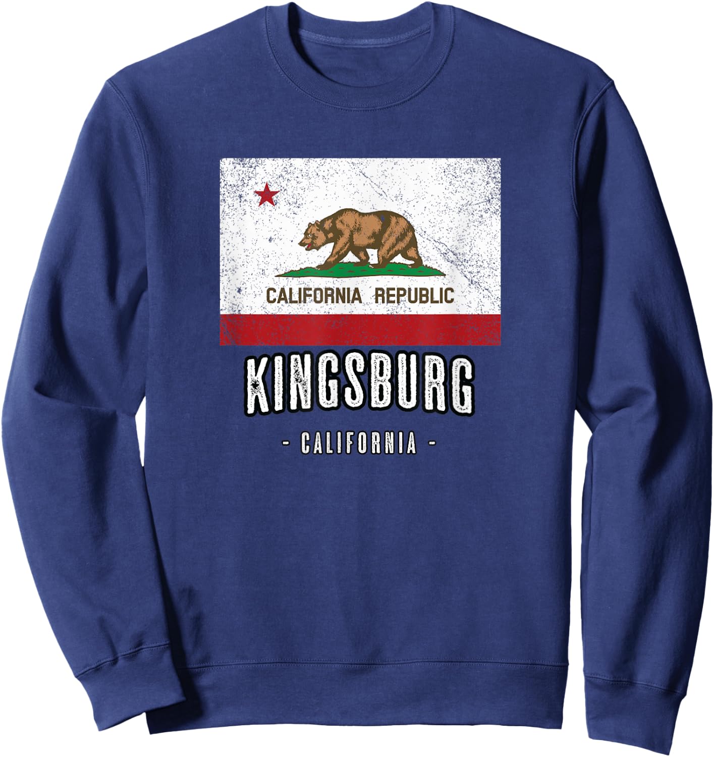 KINGSBURG - California | Cali City Souvenir - CA Flag Sweatshirt - Sweatshirt | Navy
