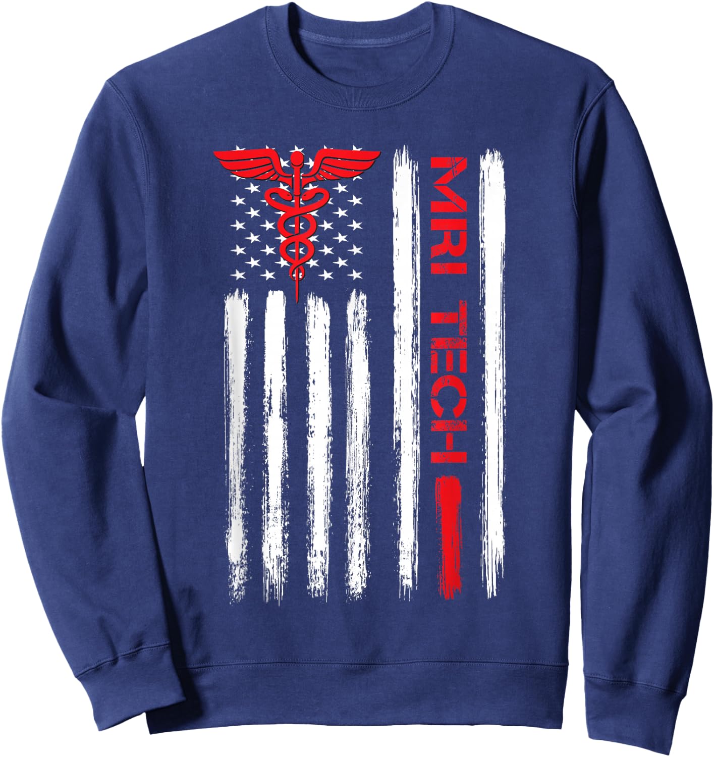 MRI Technologist American Flag Xray Radiologic Rad Tech Sweatshirt - Sweatshirt | Navy