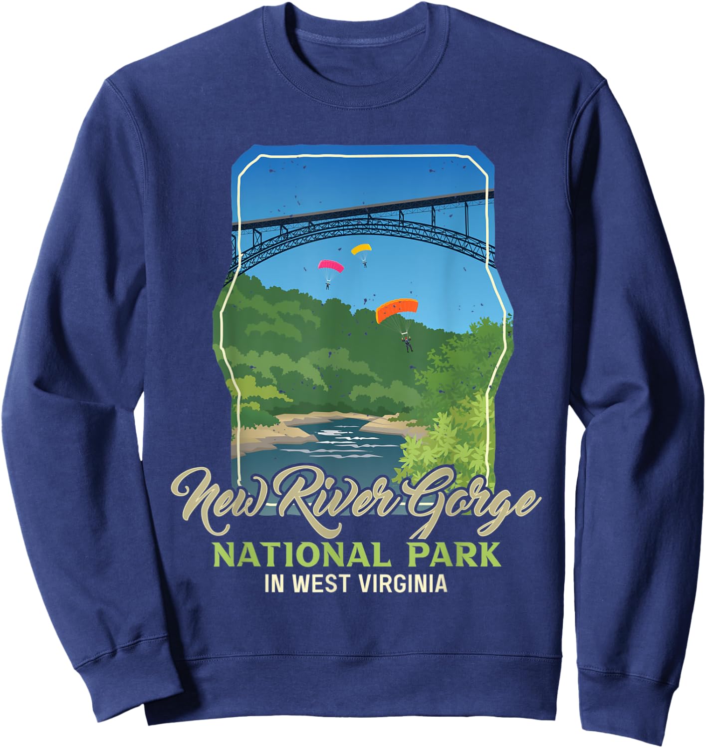 New River Gorge US National Park Preserve West Virginia Gift Sweatshirt - Sweatshirt | Navy