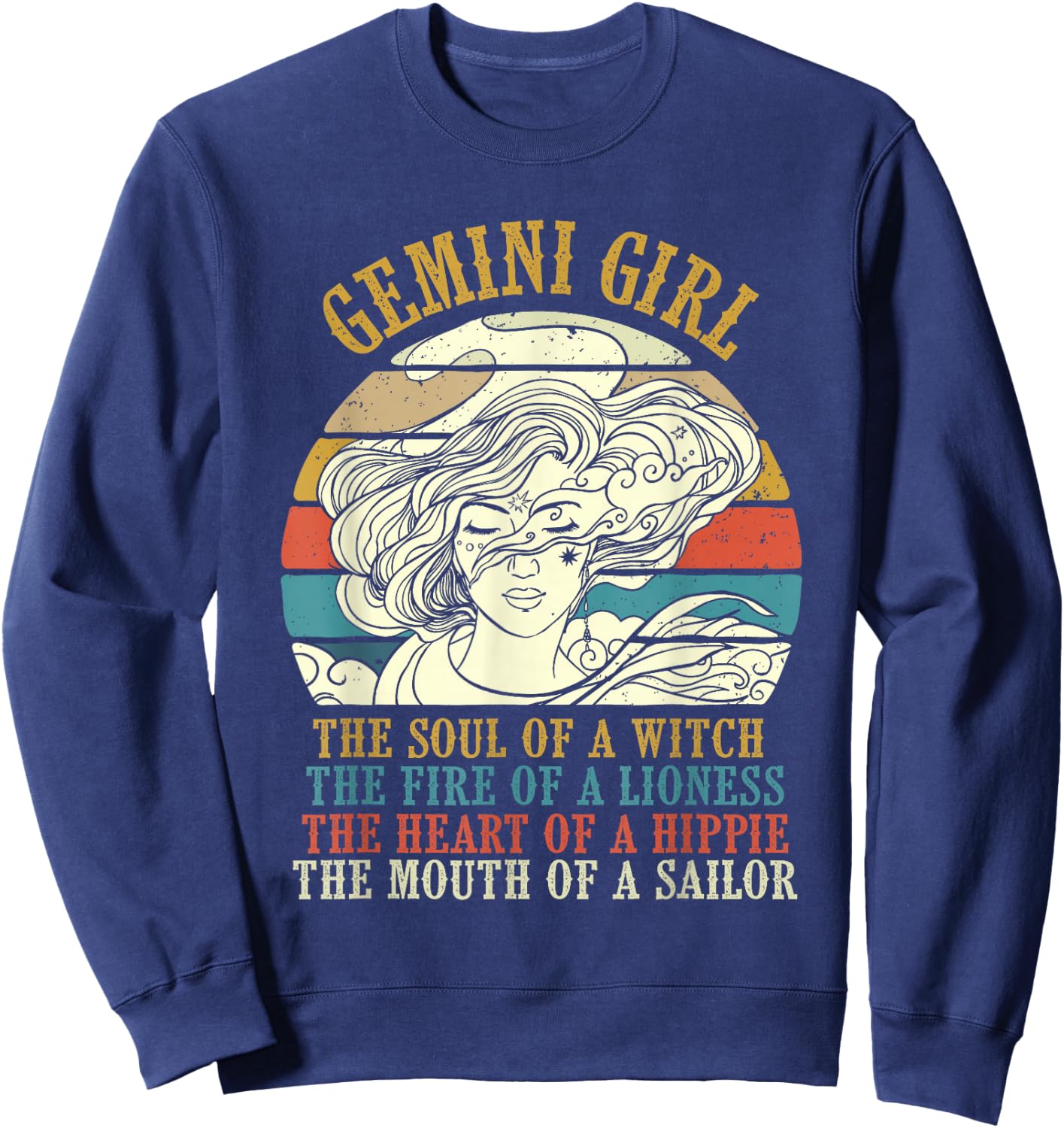 Gemini Girl - Horoscope Astrology Lover Zodiac Sign Sweatshirt - Sweatshirt | Navy
