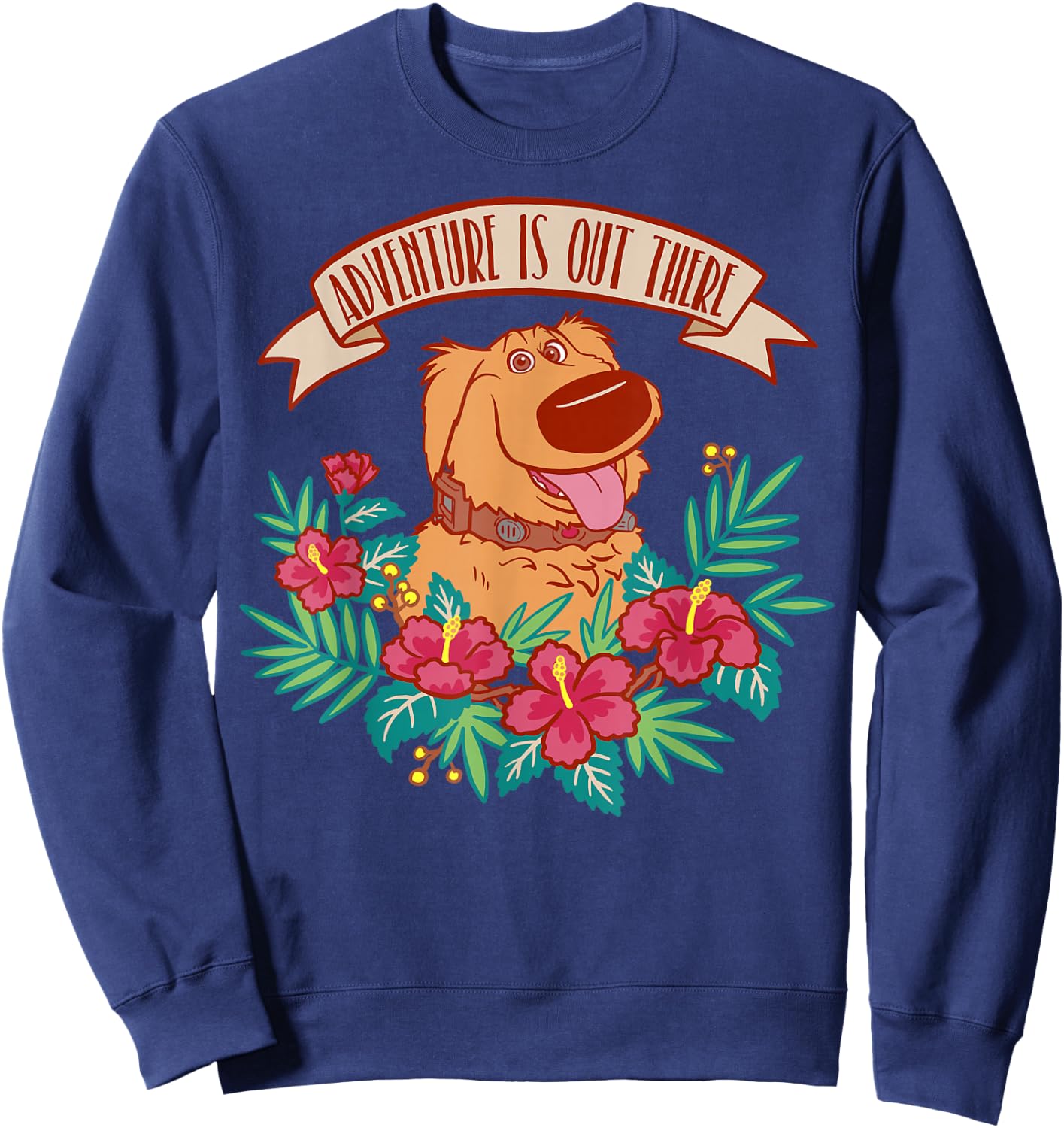 Disney Pixar Up Dug Adventure is Out There Floral Small Sweatshirt - Sweatshirt | Navy