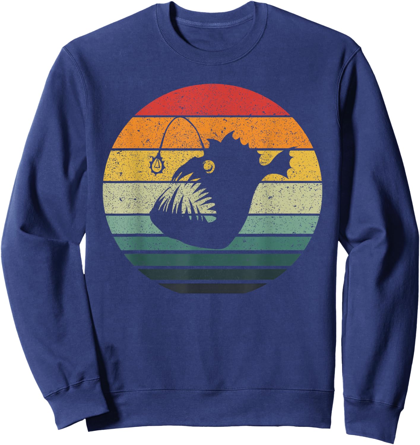 Vintage Angler Fish Retro Design Sweatshirt - Sweatshirt | Navy