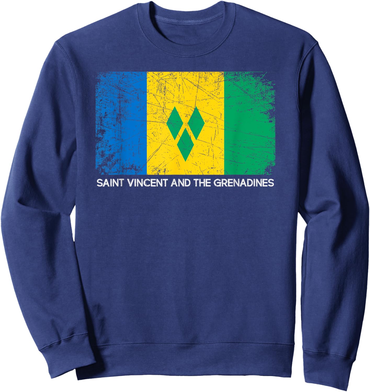 Flag Shirt Vintage Made In Saint Vincent and the Grenadines Sweatshirt - Sweatshirt | Navy