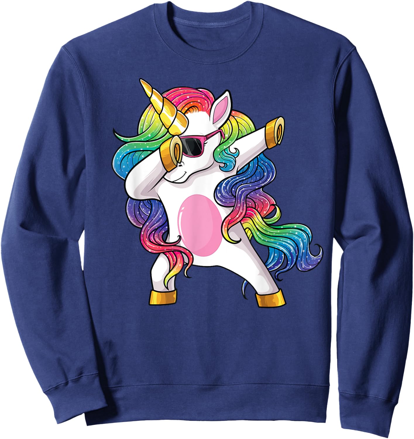 Dabbing Unicorn Shirt Kids Girls Boys Toddlers Dab Unicorn Sweatshirt - Sweatshirt | Navy