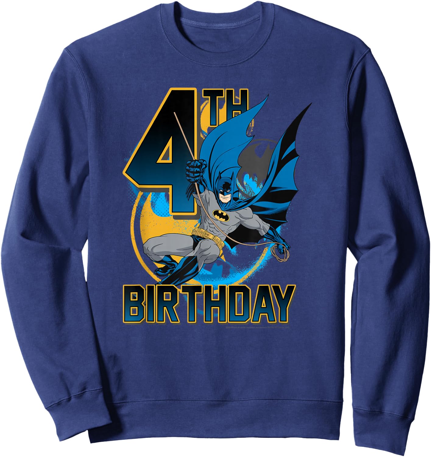 DC Comics Batman 4th Birthday Bat Swing Action Poster Sweatshirt - Sweatshirt | Navy