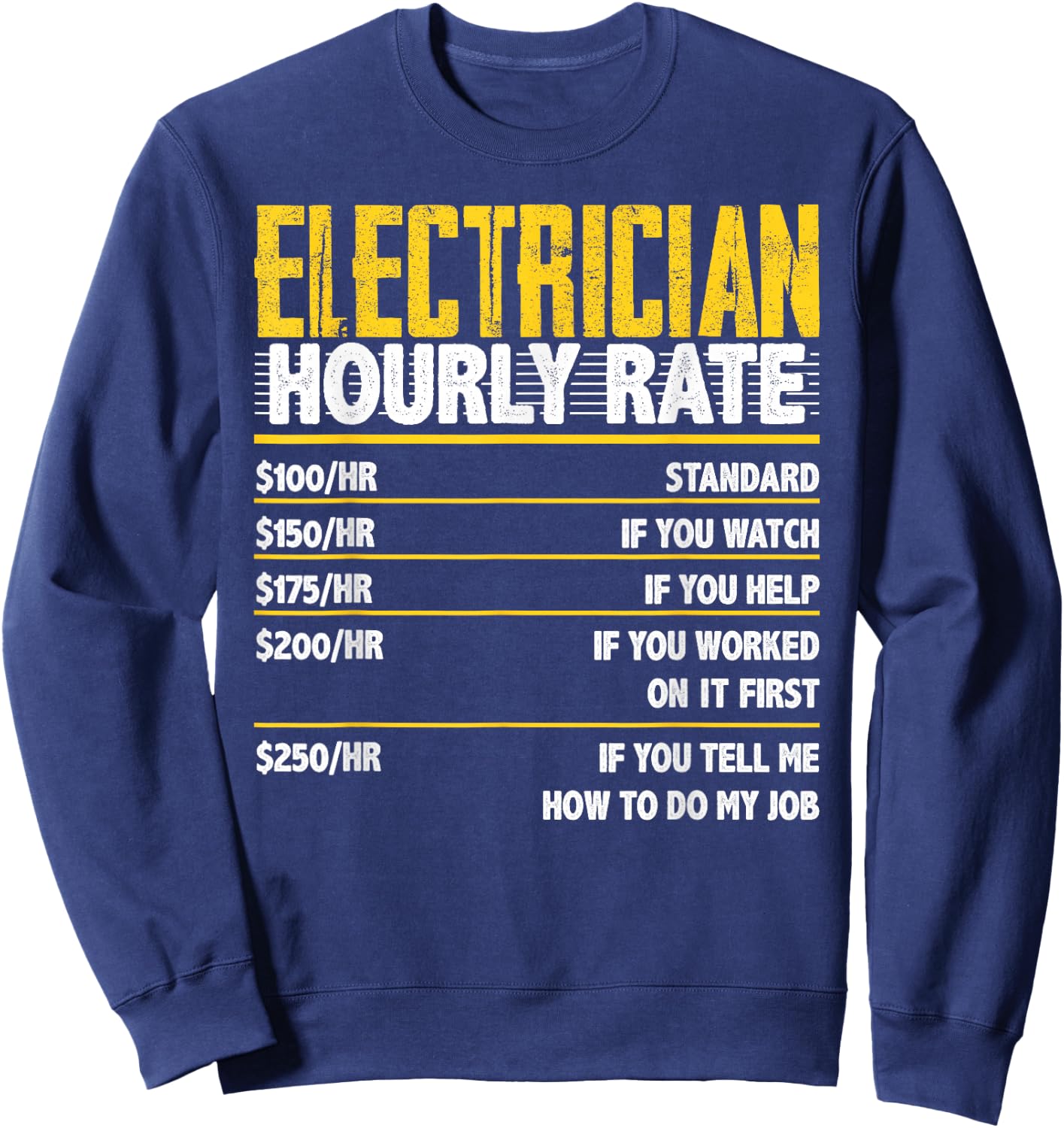 Electrician Hourly Rate Sweatshirt - Sweatshirt | Navy