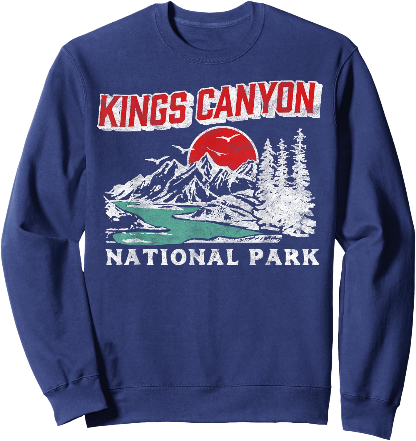 Vintage Kings Canyon National Park 80s California Retro Sweatshirt - Sweatshirt | Navy