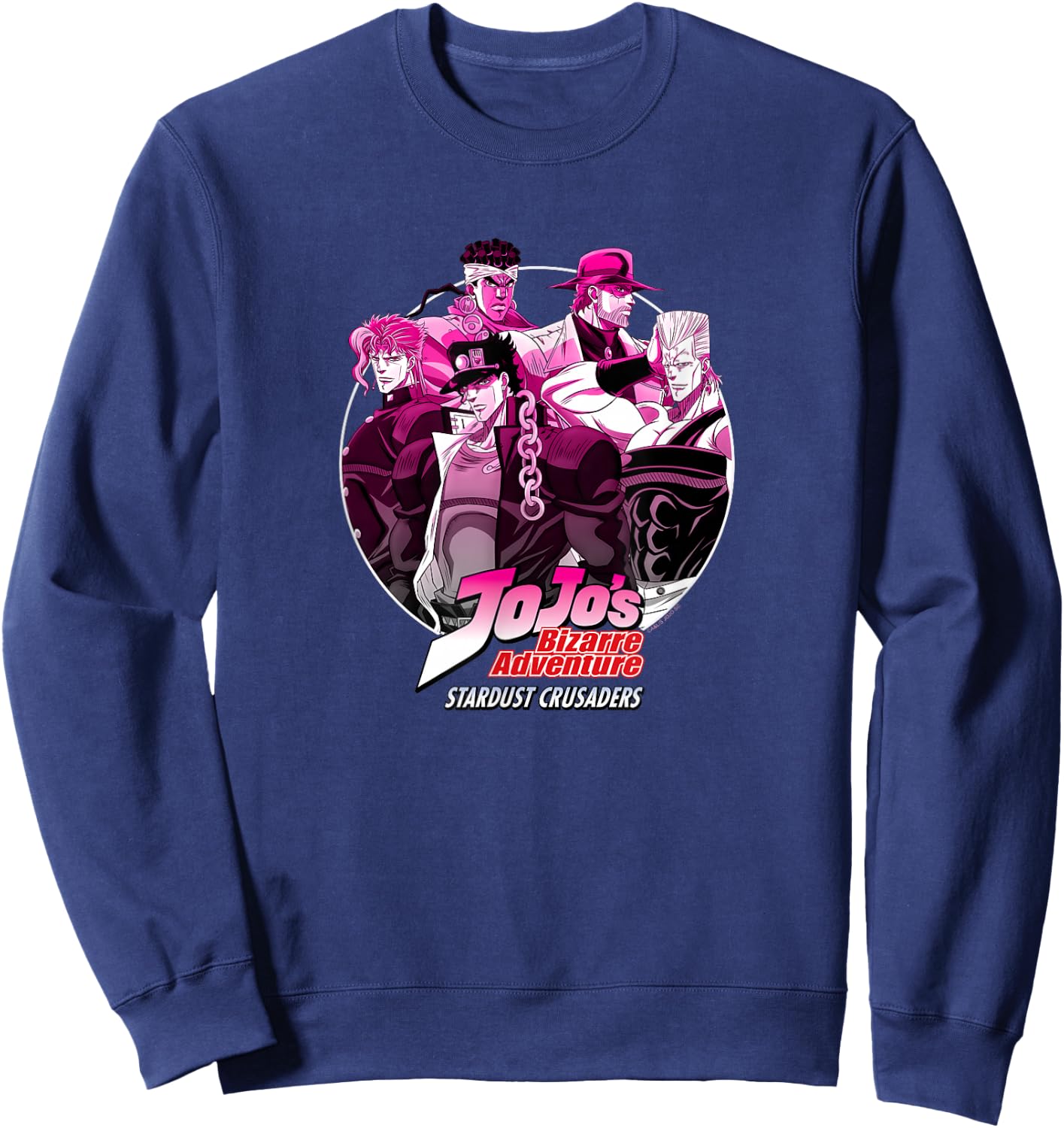 JoJo's Bizarre Adventure Stardust Crusaders Group Anime Sweatshirt - Sweatshirt | Navy