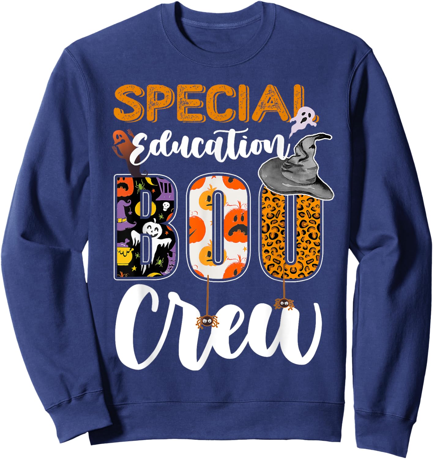 Special Education Boo Crew Ghost Funny Halloween Matching Sweatshirt - Sweatshirt | Navy