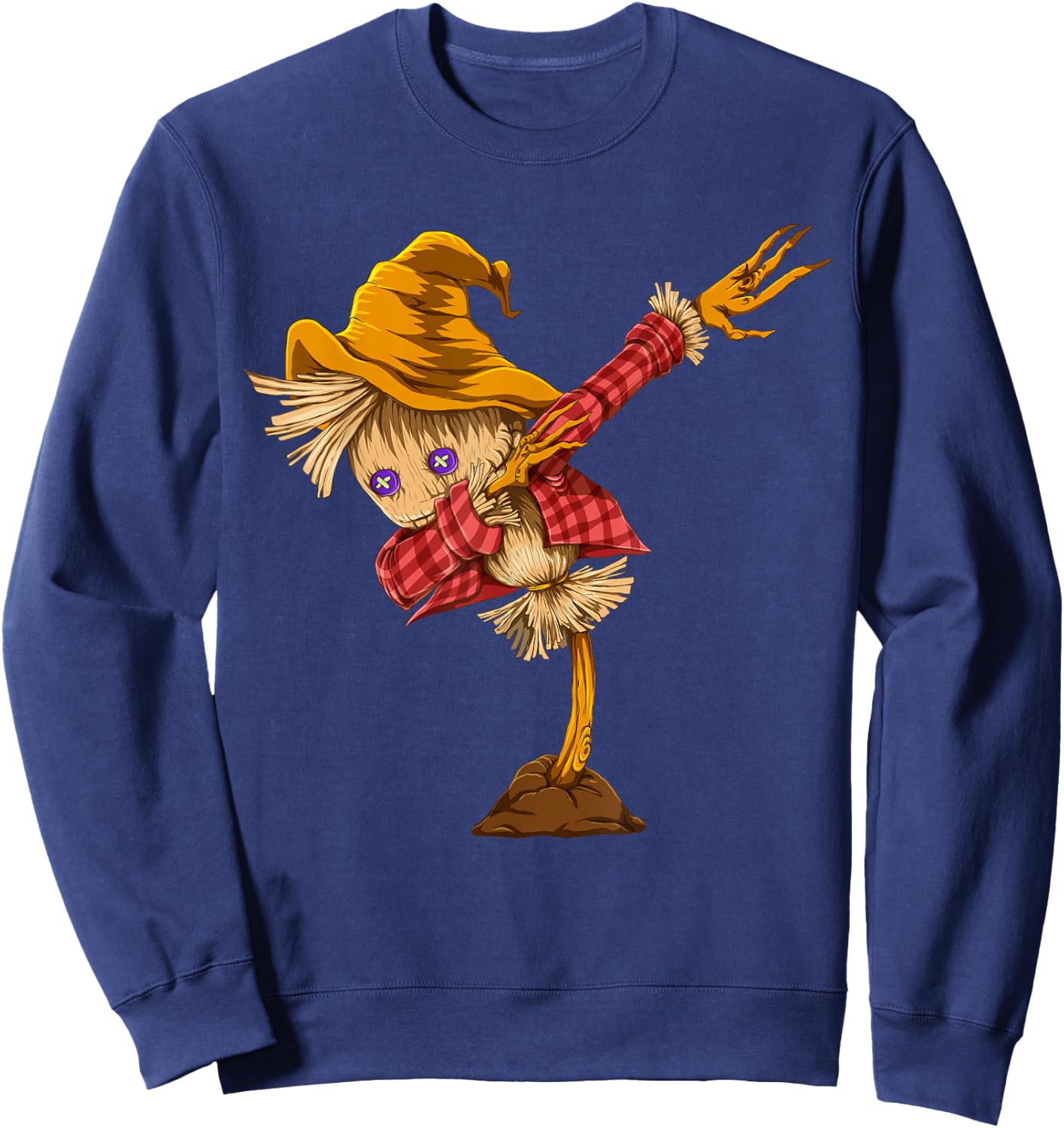 Dabbing Scarecrow Funny Halloween Costume Spooky Halloween Sweatshirt - Sweatshirt | Navy