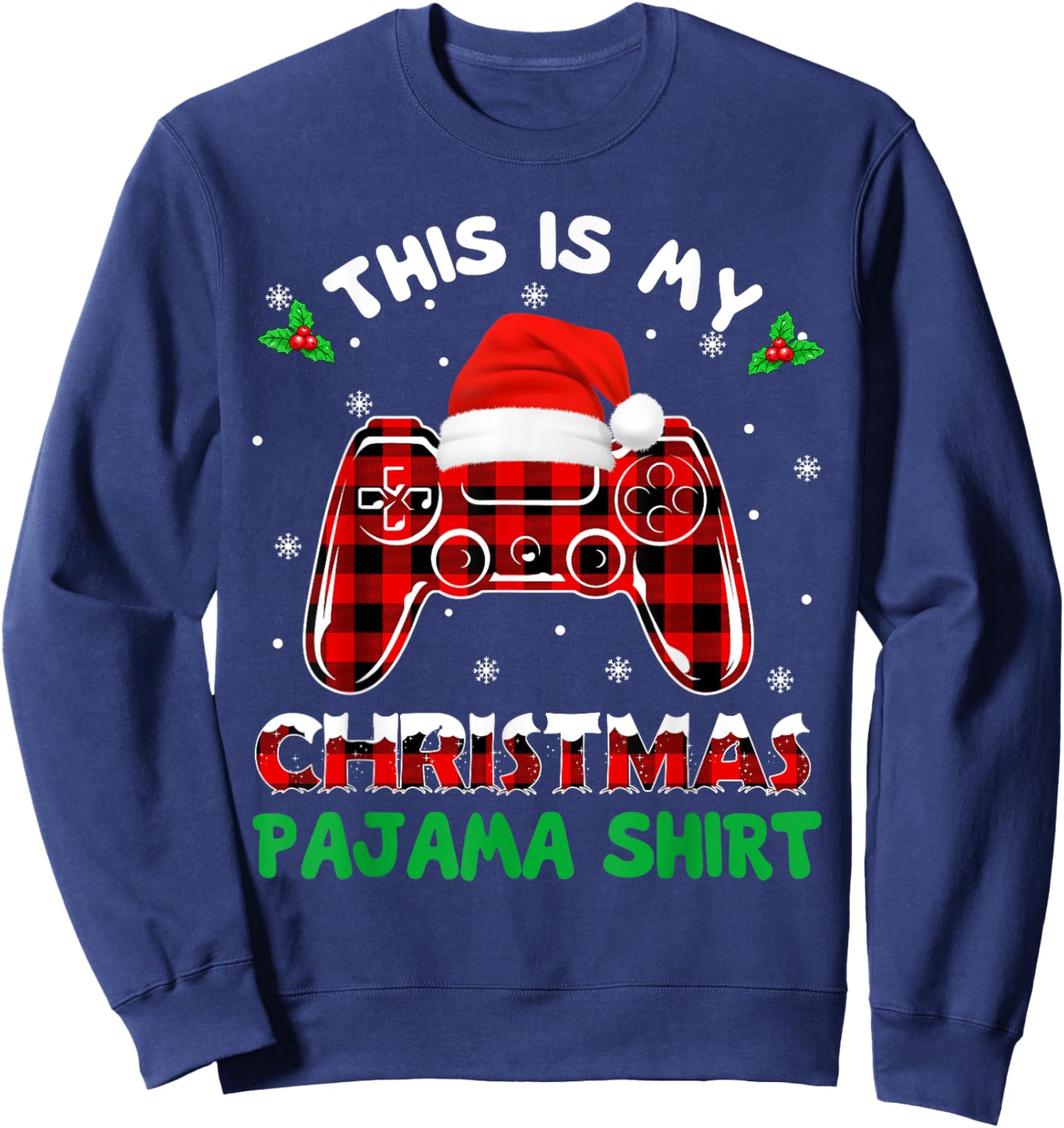 This Is My Christmas Pajama Shirt Gamer Video Game Boys Kids Sweatshirt - Sweatshirt | Navy